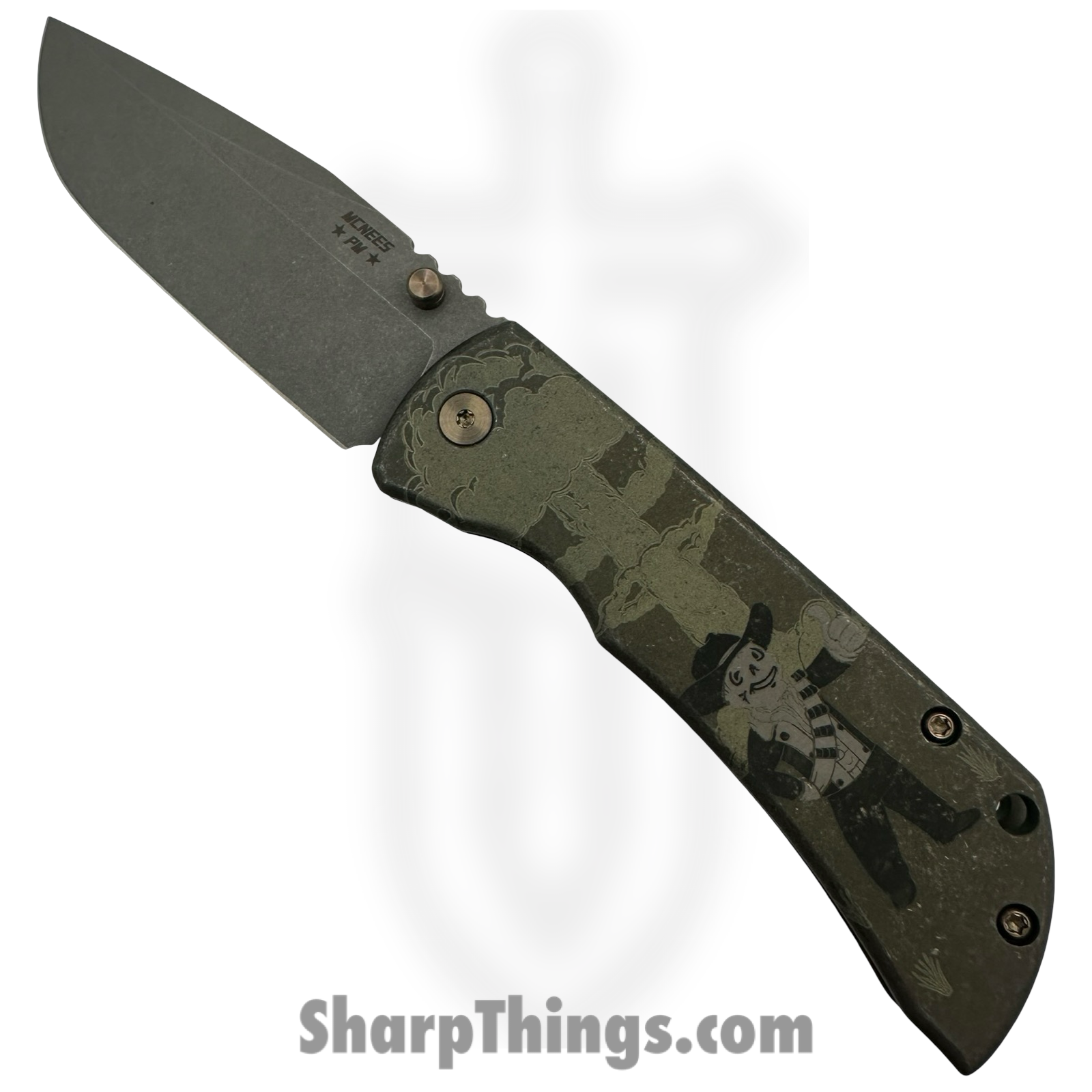 McNees - MAC23.5FALLOUT2 - MAC 2 3.5 Fallout - Automatic Knife - CPM MagnaCut Stonewash Drop Point - Titanium - Multi