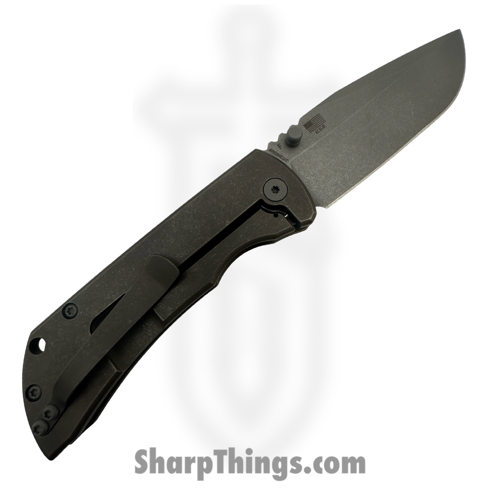 McNees - MAC23.5INLAYBLUBRZ - MAC 2 3.5 Inlay - Folding Knife - CPM MagnaCut Stonewash Drop Point - Titanium - Atomic Blue Bronze - Image 2