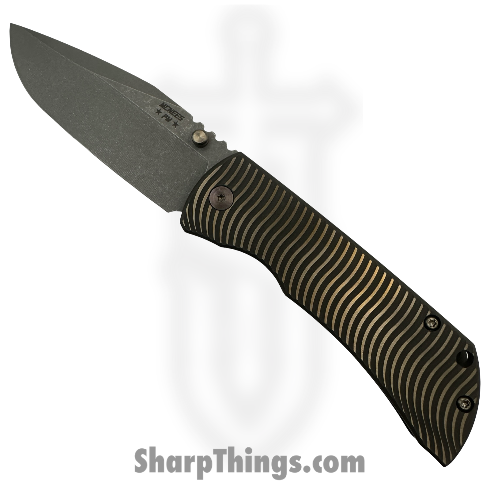 McNees - MAC23.5SWERBRZ - MAC 2 3.5 - Folding Knife - CPM MagnaCut Stonewash Spear Point - Titanium - Bronze