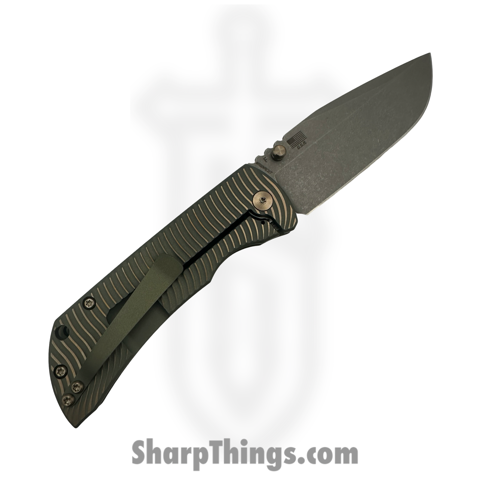 McNees - MAC23.5SWERVATGRNBRZ - MAC 2 3.5 Swerve - Folding Knife - CPM MagnaCut Stonewash Drop Point - Titanium - Green Bronze - Image 2