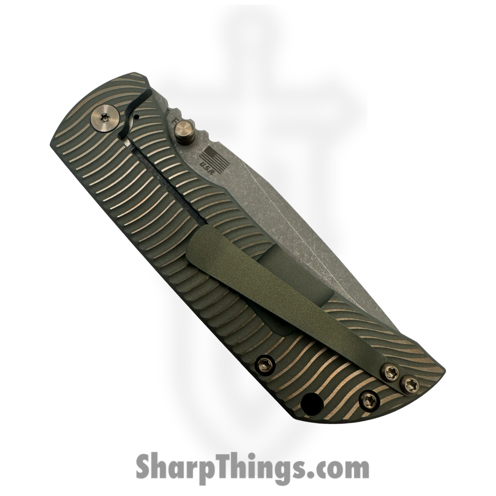McNees - MAC23.5SWERVATGRNBRZ - MAC 2 3.5 Swerve - Folding Knife - CPM MagnaCut Stonewash Drop Point - Titanium - Green Bronze - Image 4