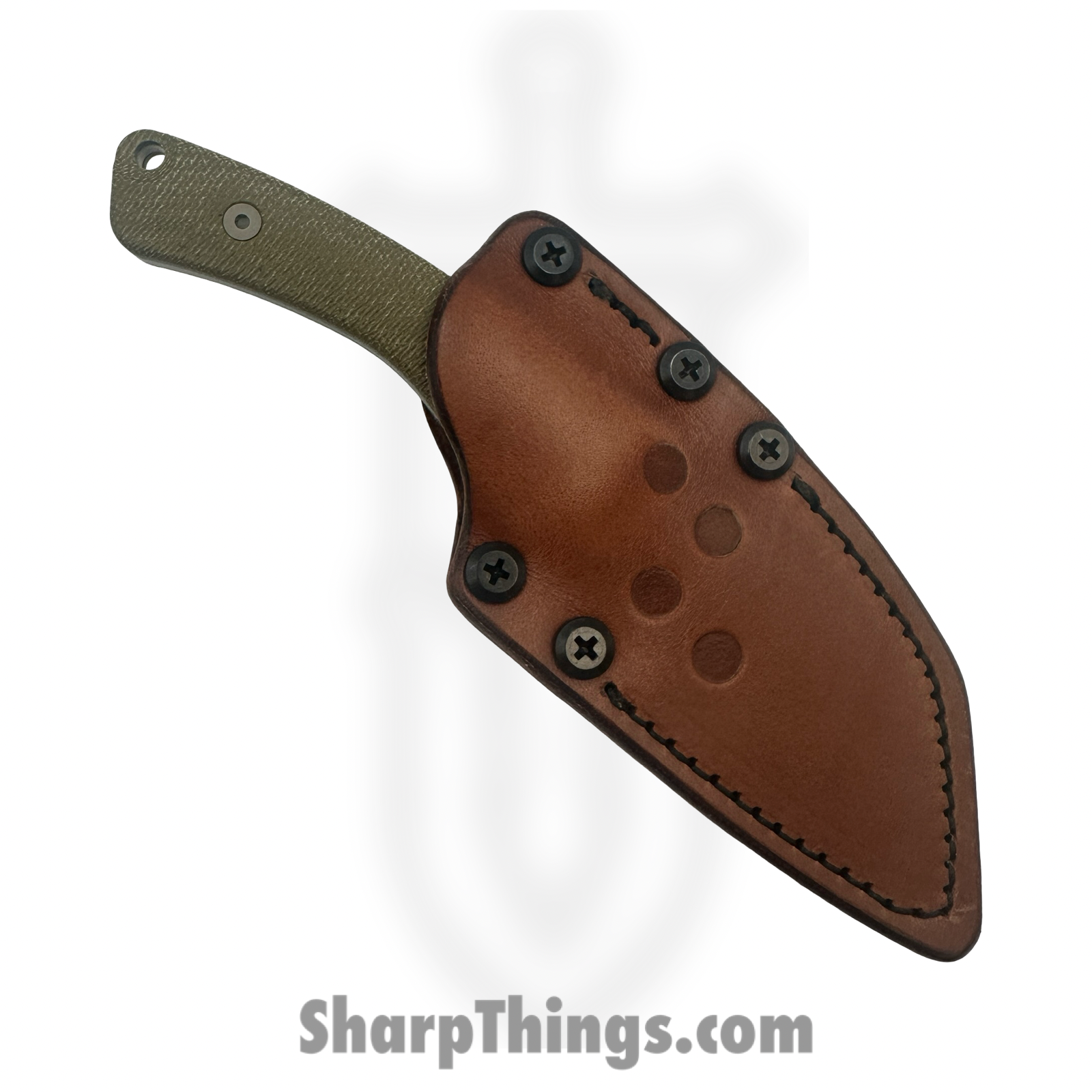 Tactile Knife Co. - 20-RL-MC01-RMGR - Redhawk Leather - Fixed Blade Knife - CPM MagnaCut Tumbled Wharncliffe - Micarta - Green - Image 3