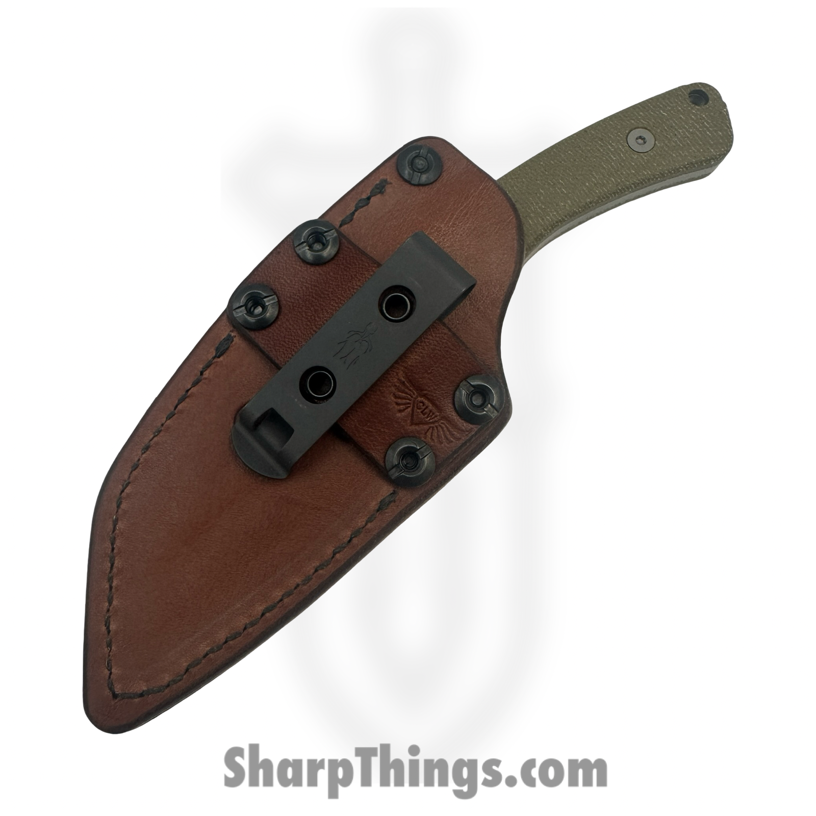 Tactile Knife Co. - 20-RL-MC01-RMGR - Redhawk Leather - Fixed Blade Knife - CPM MagnaCut Tumbled Wharncliffe - Micarta - Green - Image 4