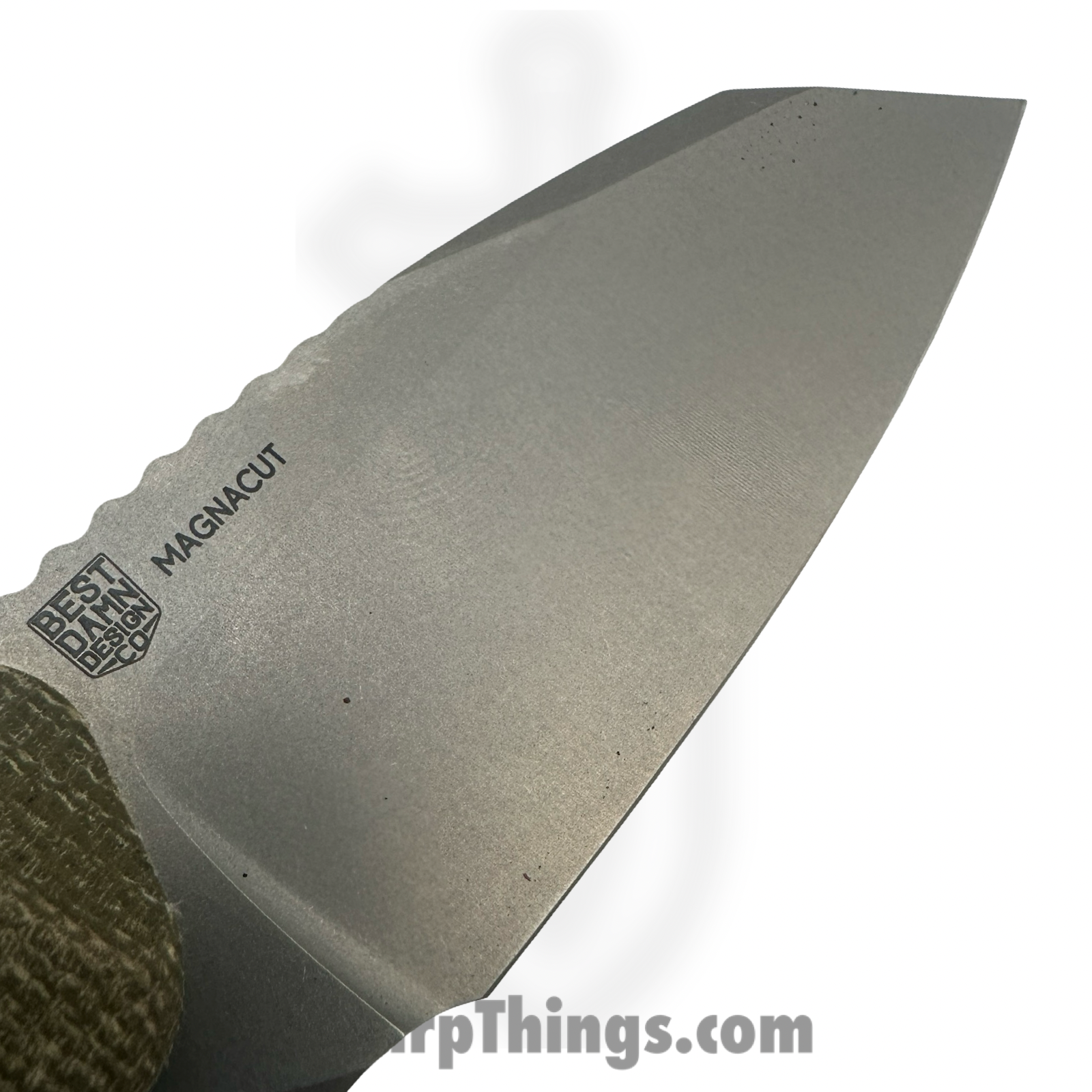 Tactile Knife Co. - 20-RL-MC01-RMGR - Redhawk Leather - Fixed Blade Knife - CPM MagnaCut Tumbled Wharncliffe - Micarta - Green - Image 5