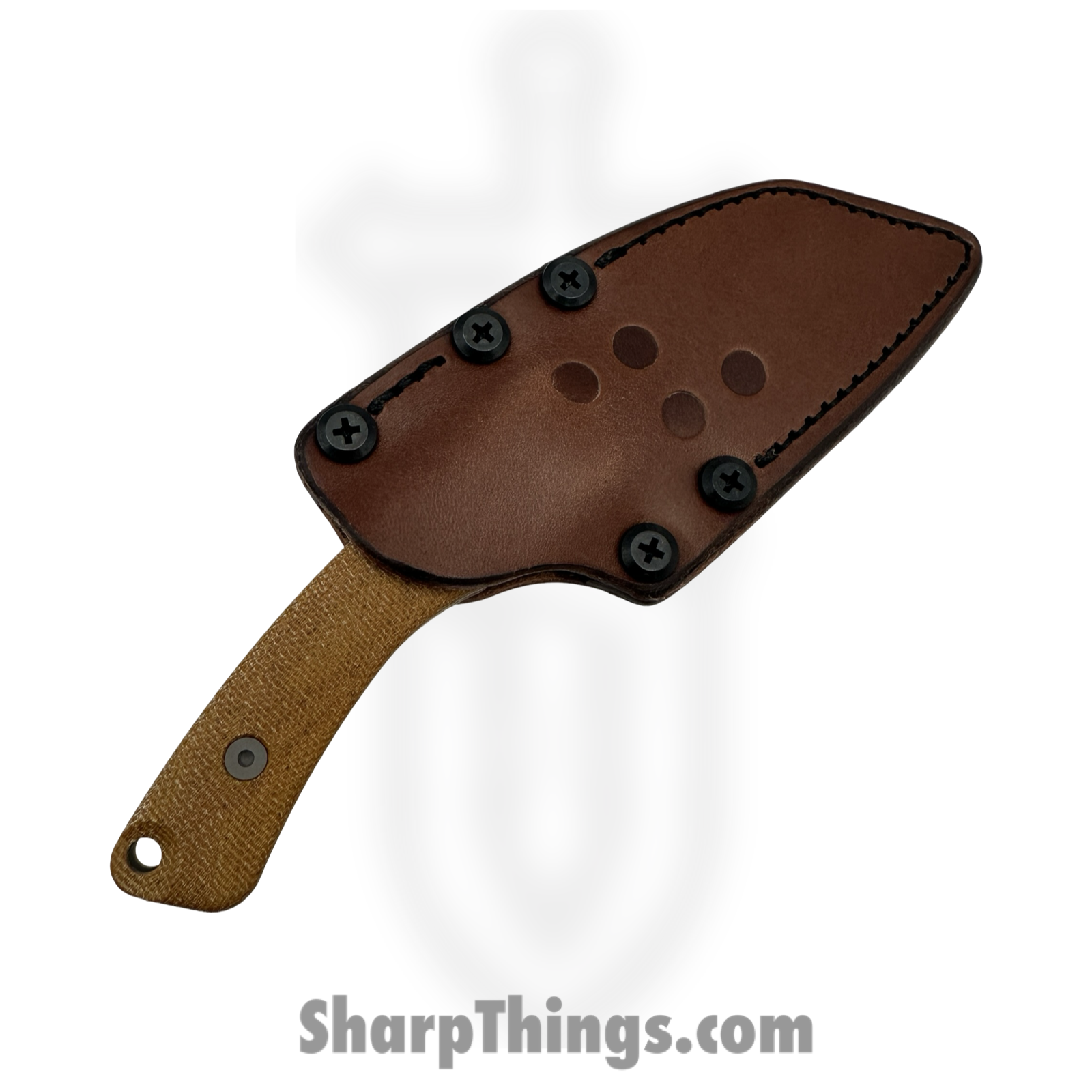 Tactile Knife Co. - 20-RL-MCSG-RMNA - Redhawk Leather - Fixed Blade Knife - CPM MagnaCut Green Coated Wharncliffe - Micarta - Natural - Image 3