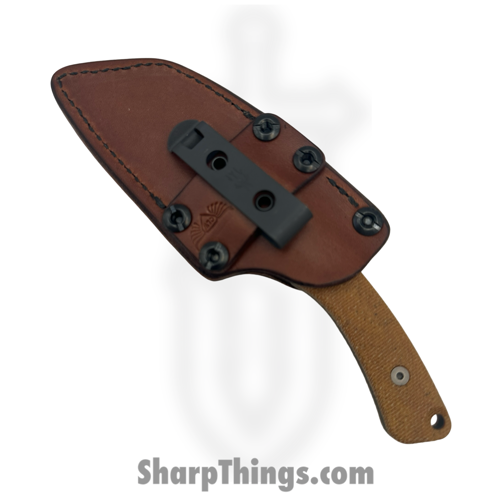 Tactile Knife Co. - 20-RL-MCSG-RMNA - Redhawk Leather - Fixed Blade Knife - CPM MagnaCut Green Coated Wharncliffe - Micarta - Natural - Image 4