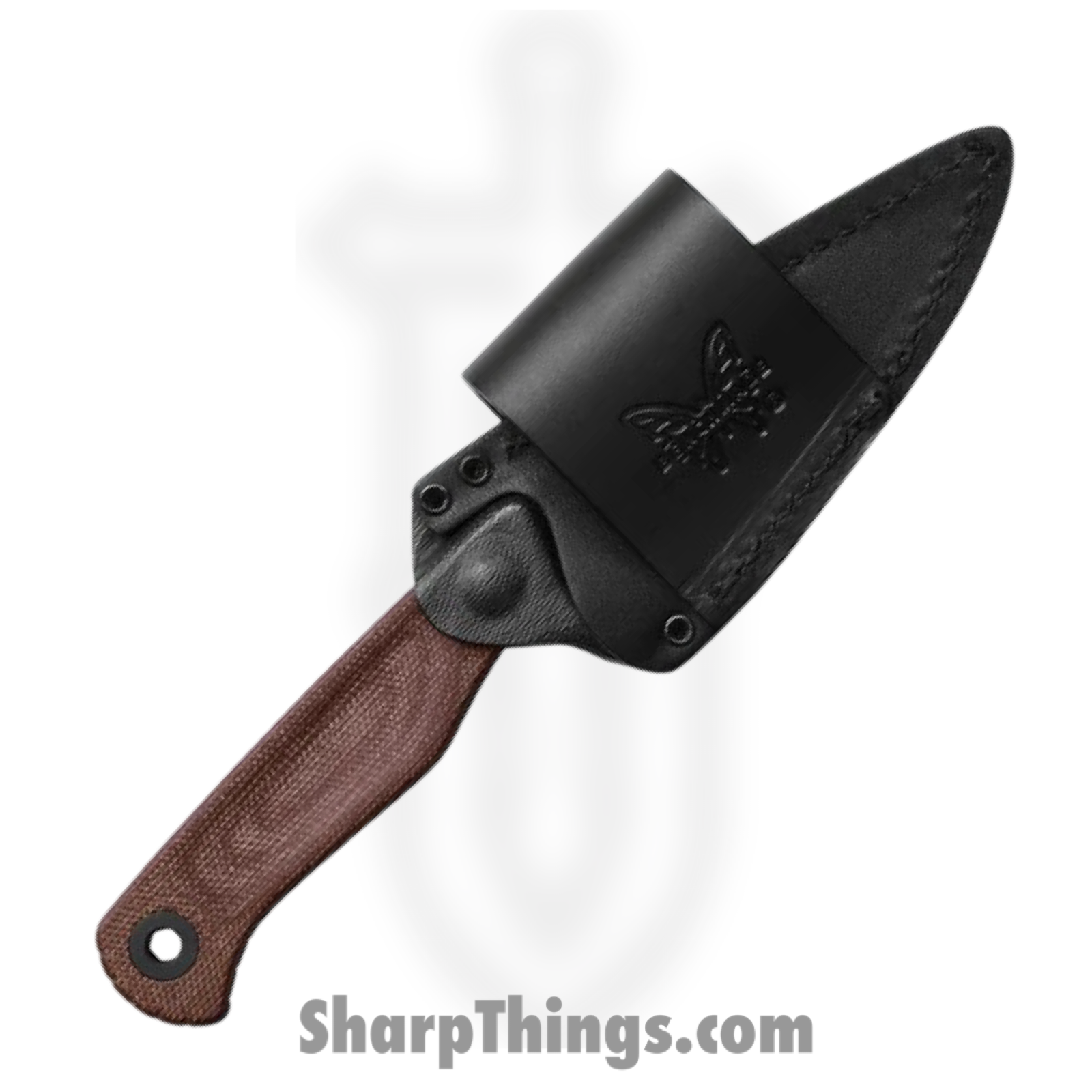 Benchmade - 203BT-03 - Dacian - Fixed Blade Knife - CPM MagnaCut Blue Titanium Cerakote Spear Point - Micarta - Brown Canvas - Image 4