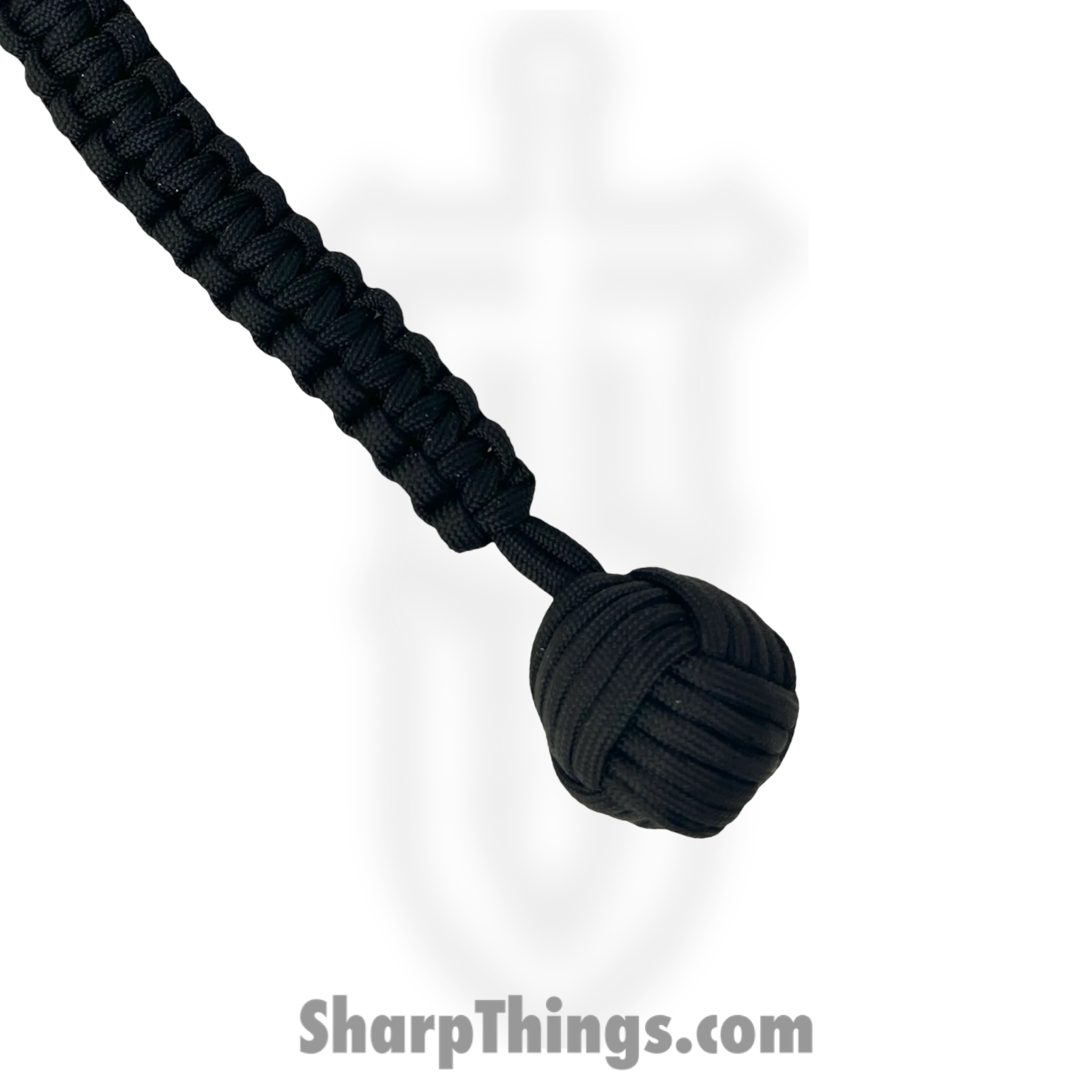 PTC - 6551-BK - Large Monkey Fist Public Safety Keychain - Stainless Paracord - Black - Image 2