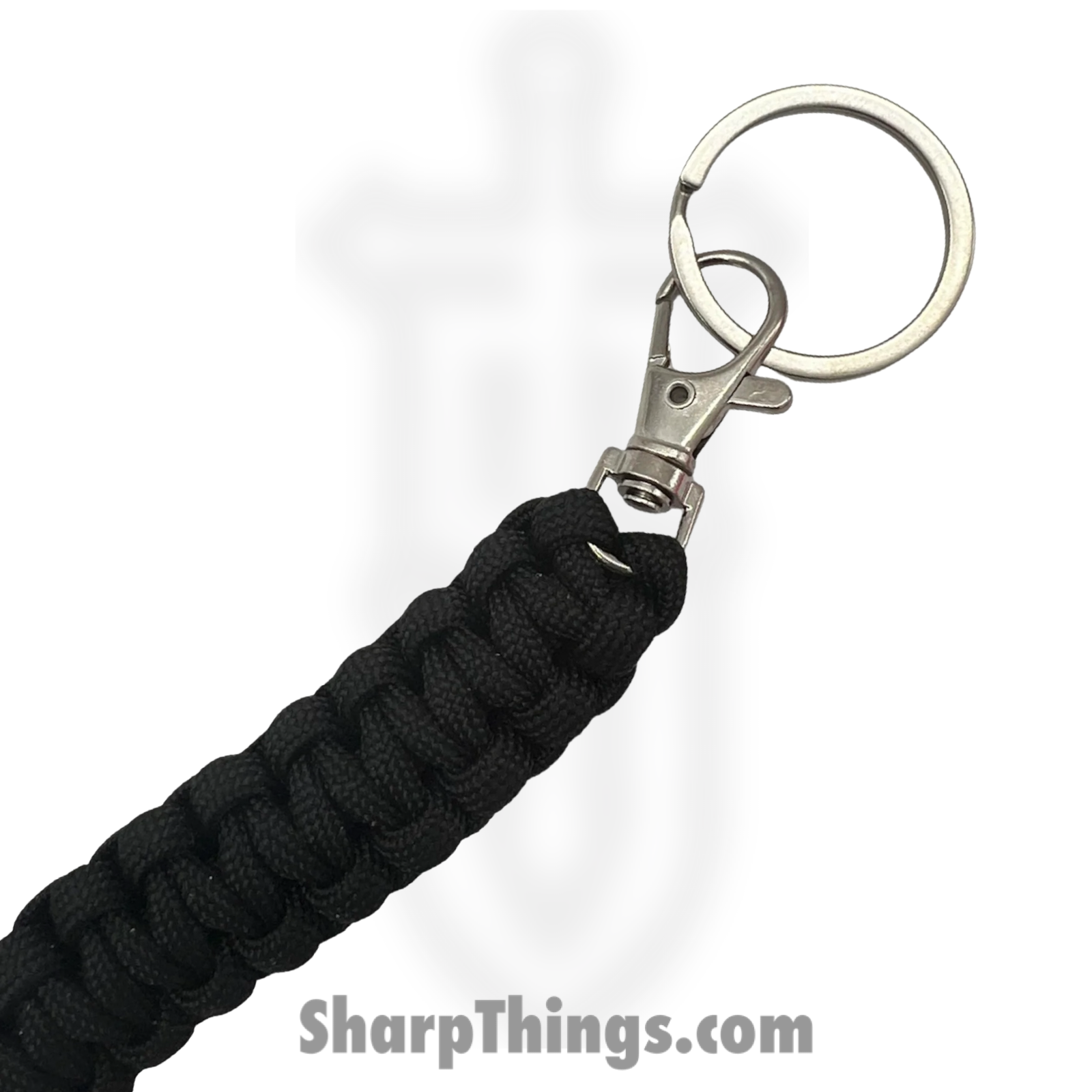 PTC - 6551-BK - Large Monkey Fist Public Safety Keychain - Stainless Paracord - Black - Image 3