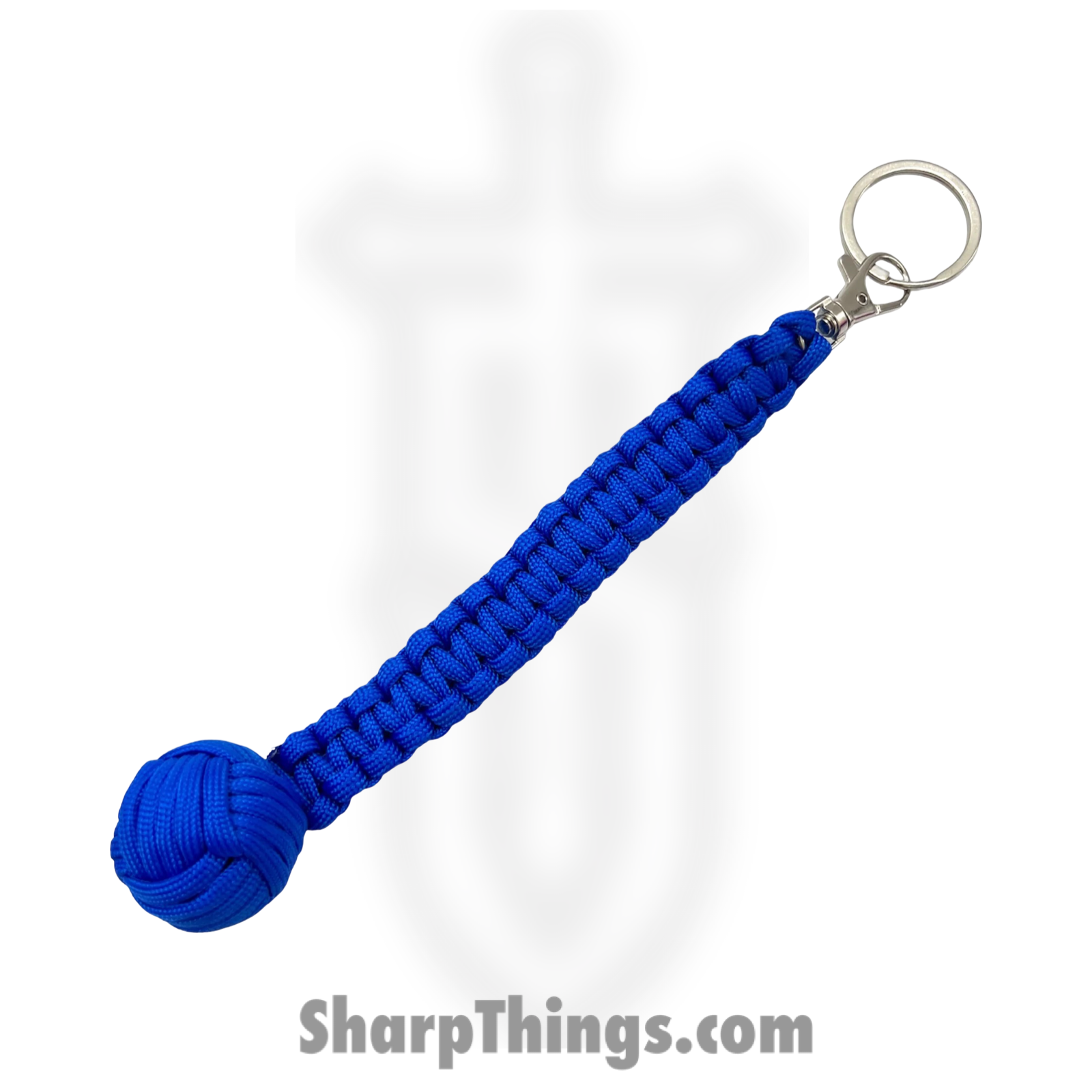 PTC - 6551-BL - Large Monkey Fist Public Safety Keychain - Steel Paracord - Blue