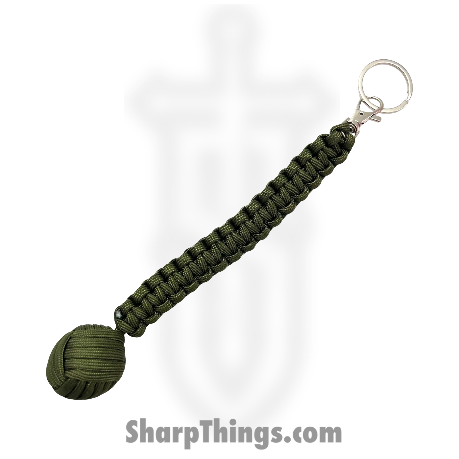 PTC - 6551-GN - Large Monkey Fist Public Safety Keychain - Steel Paracord - Green