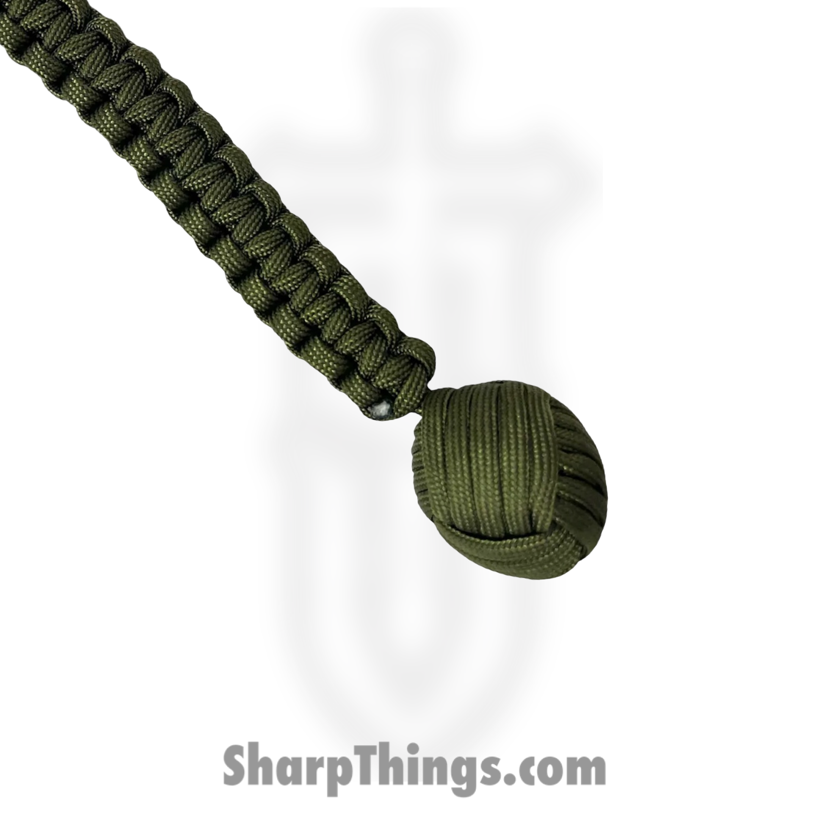 PTC - 6551-GN - Large Monkey Fist Public Safety Keychain - Steel Paracord - Green - Image 2