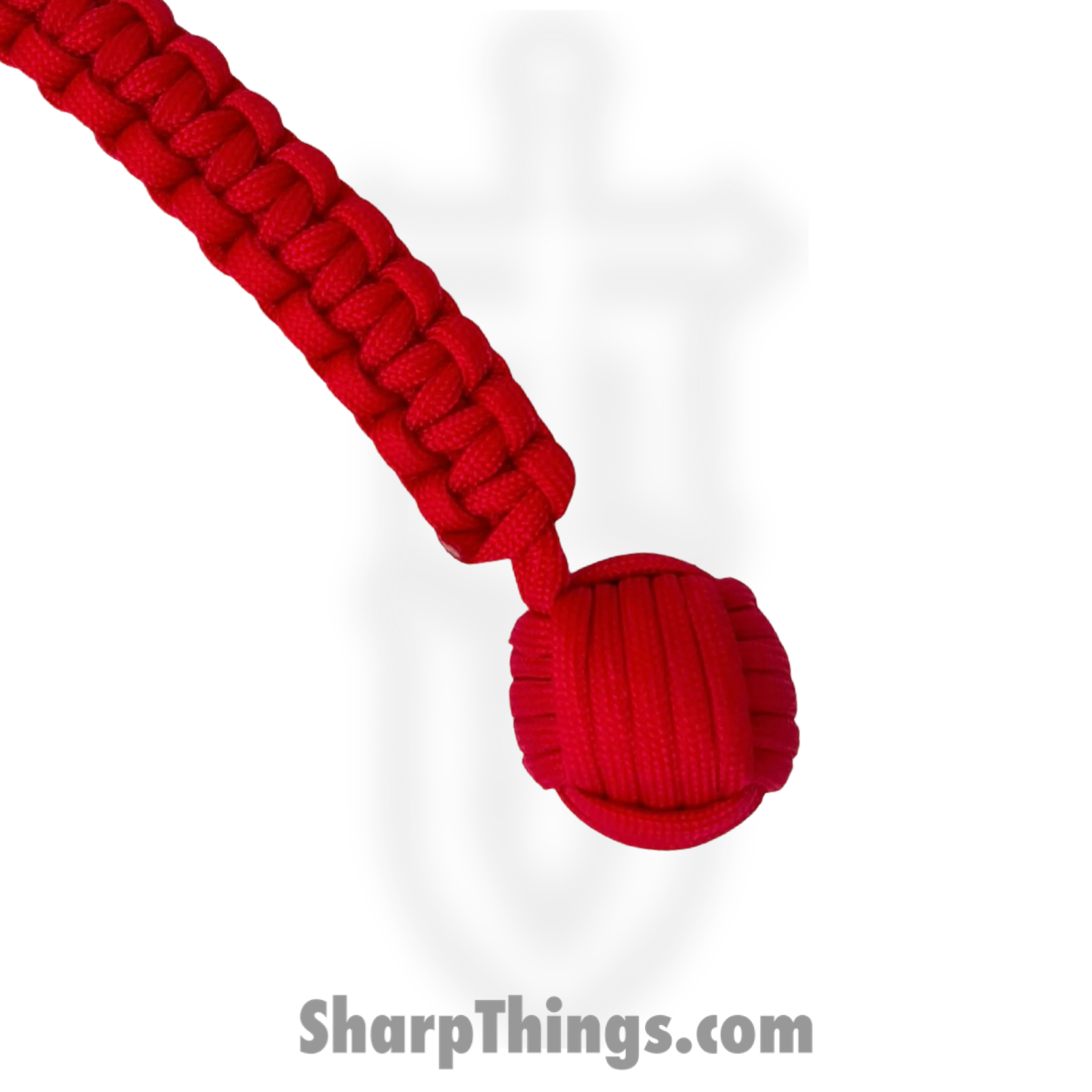 PTC - 6551-RD - Large Monkey Fist Public Safety Keychain - Steel Paracord - Red - Image 2