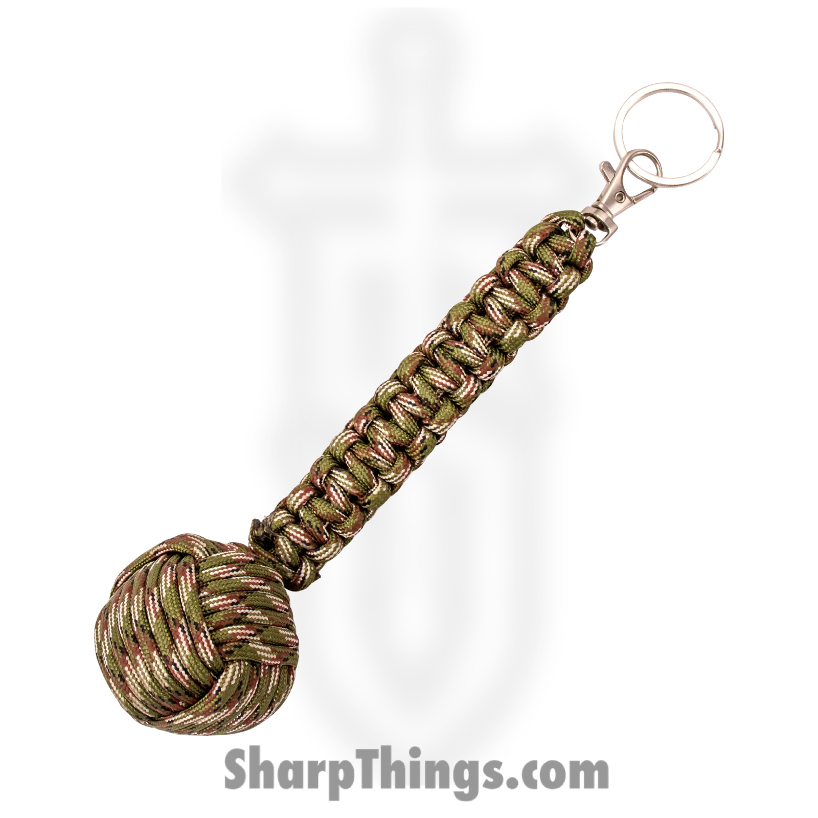 PTC - 6552-CA - Mega Monkey Fist Public Safety Keychain - Steel Paracord - Camo