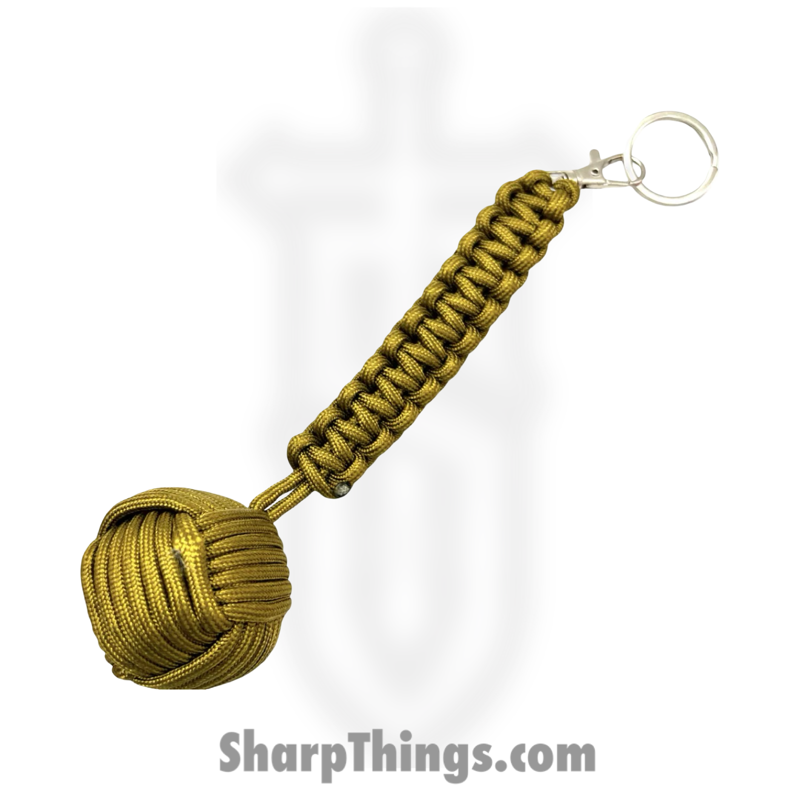 PTC - 6552-TAN - Mega Monkey Fist Public Safety Keychain - Steel Paracord - Tan