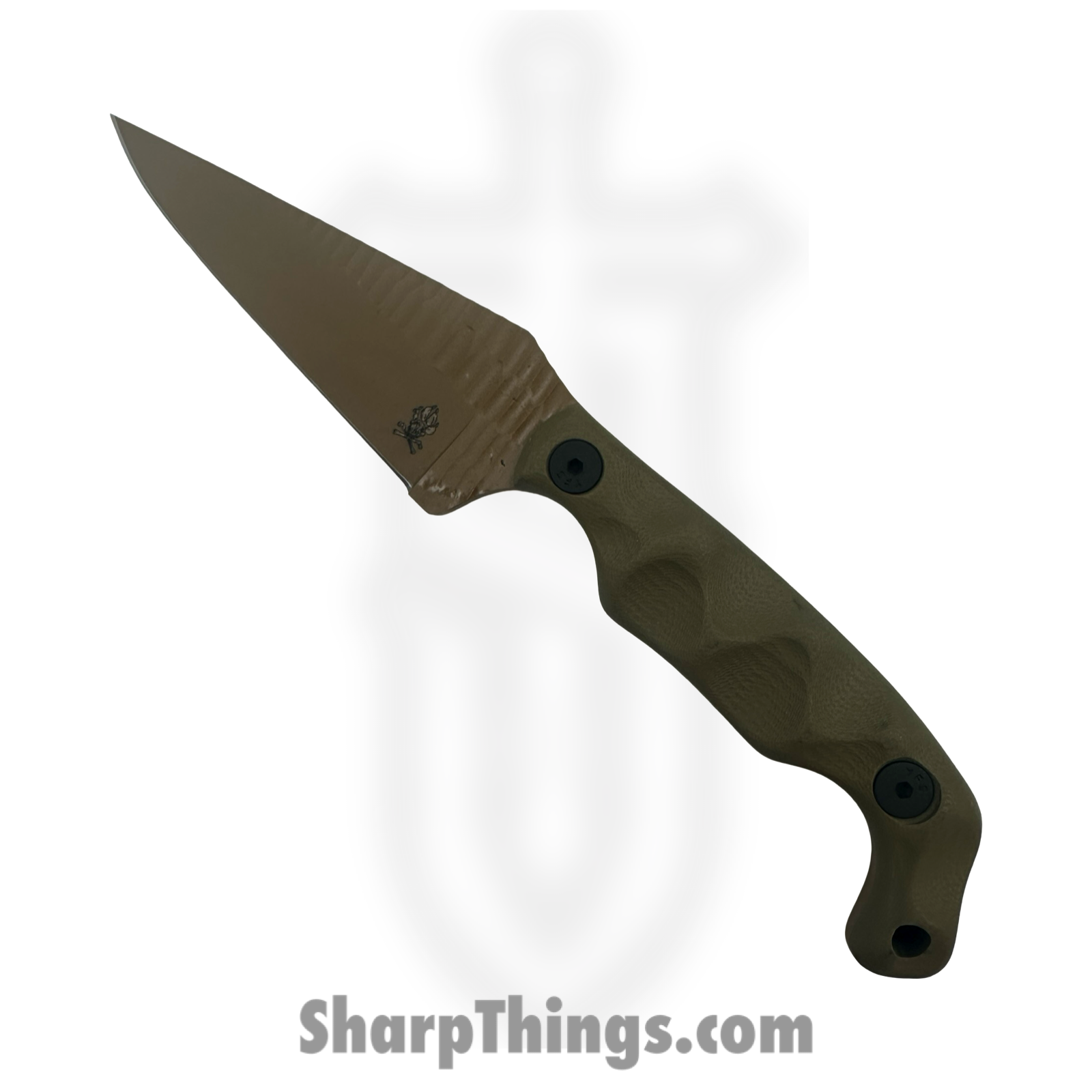 Stroup Knives - B5-ODG-FDECER - Bravo 5 - Fixed Blade Knife - 1095 HC FDE Wharncliffe - G10 - OD Green