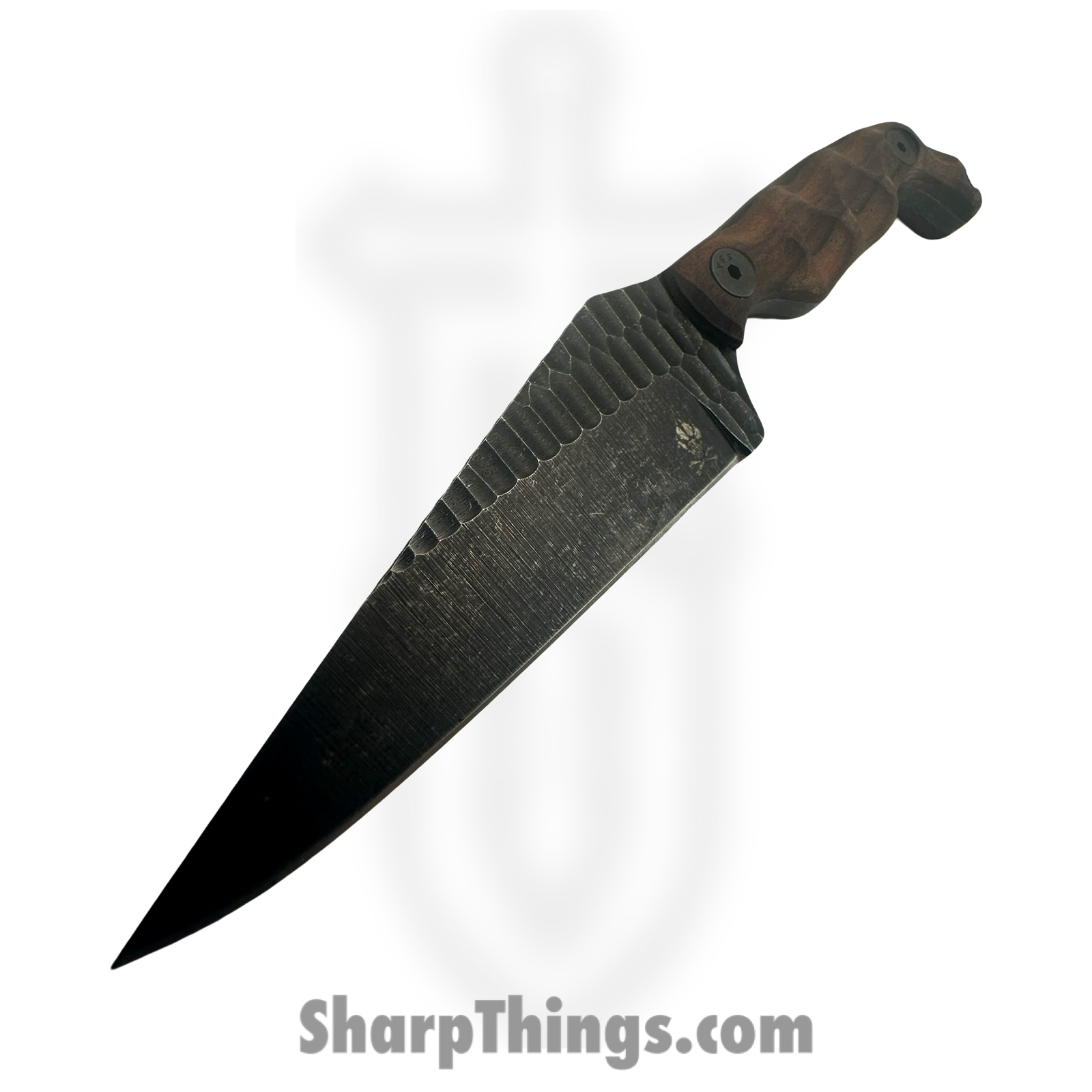 Stroup Knives - B5-W - Bravo 5 - Fixed Blade Knife - 1095 HC Acid Wash Wharncliffe - Rosewood - Brown - Image 3