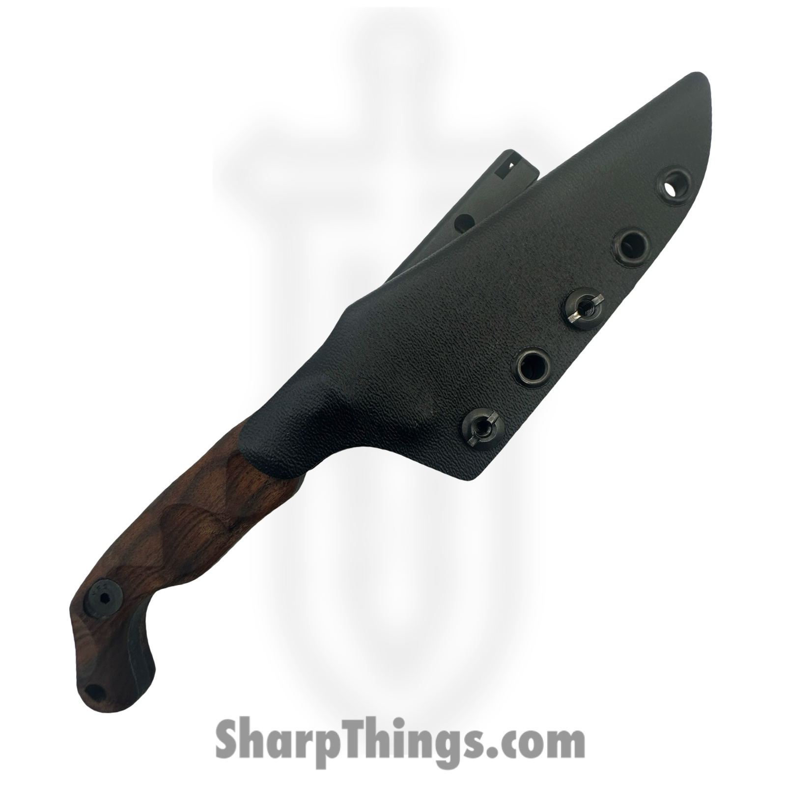 Stroup Knives - B5-W - Bravo 5 - Fixed Blade Knife - 1095 HC Acid Wash Wharncliffe - Rosewood - Brown - Image 5
