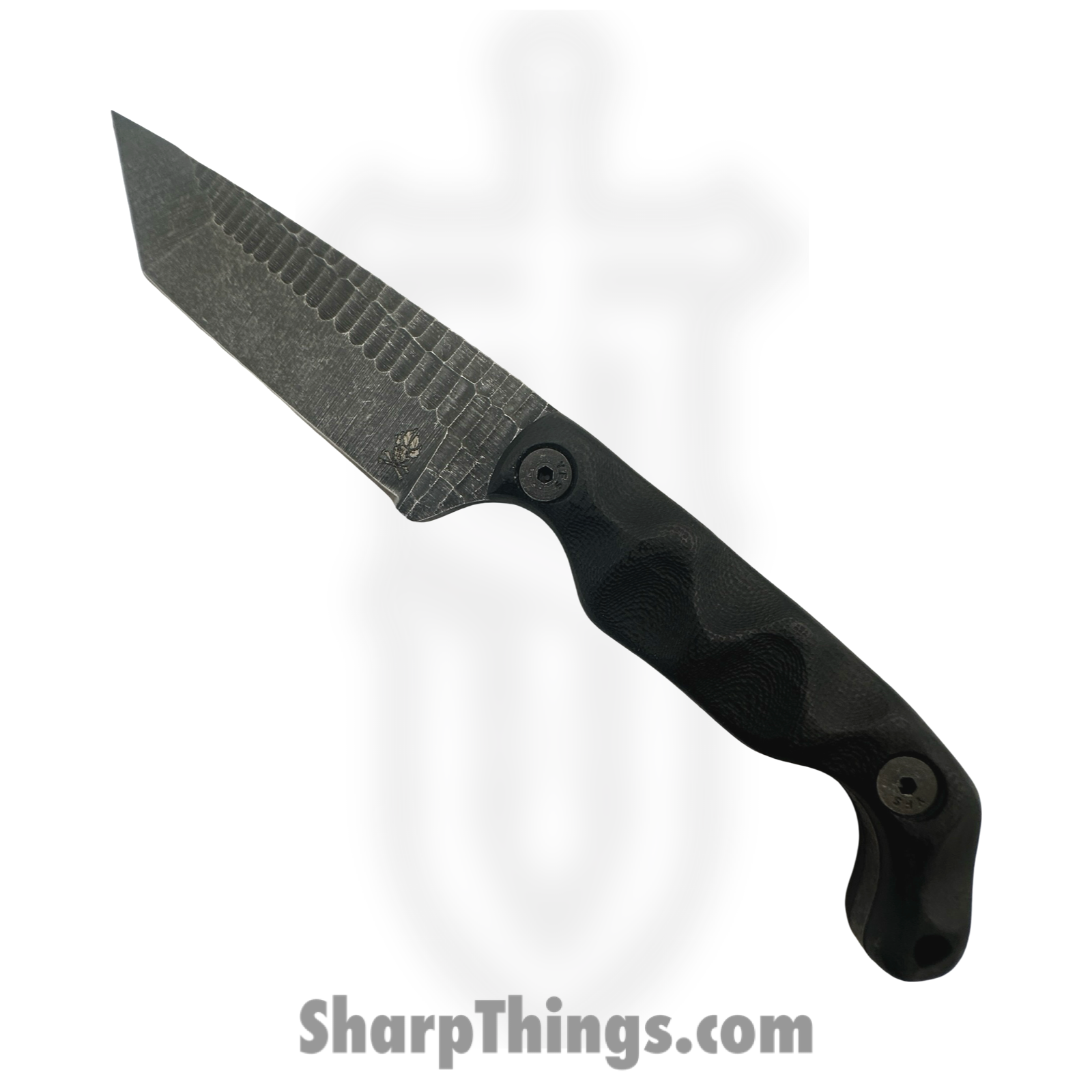 Stroup Knives - B5T-B-G10 - Bravo 5 - Fixed Blade Knife - 1095 HC Acid Wash Tanto - G10 - Black