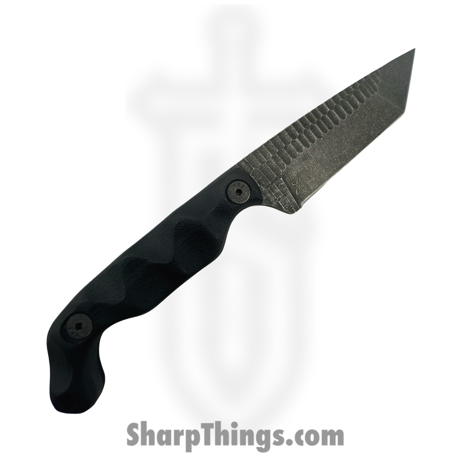 Stroup Knives - B5T-B-G10 - Bravo 5 - Fixed Blade Knife - 1095 HC Acid Wash Tanto - G10 - Black - Image 2