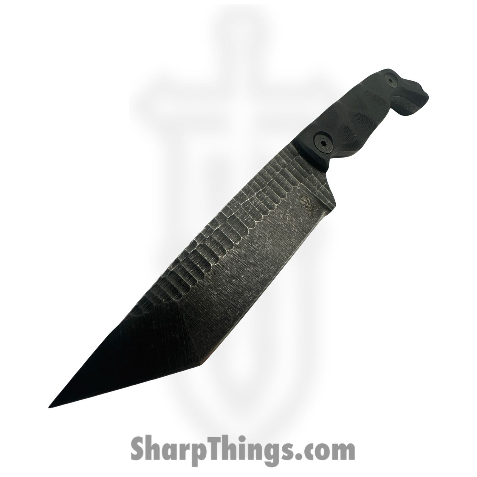 Stroup Knives - B5T-B-G10 - Bravo 5 - Fixed Blade Knife - 1095 HC Acid Wash Tanto - G10 - Black - Image 3