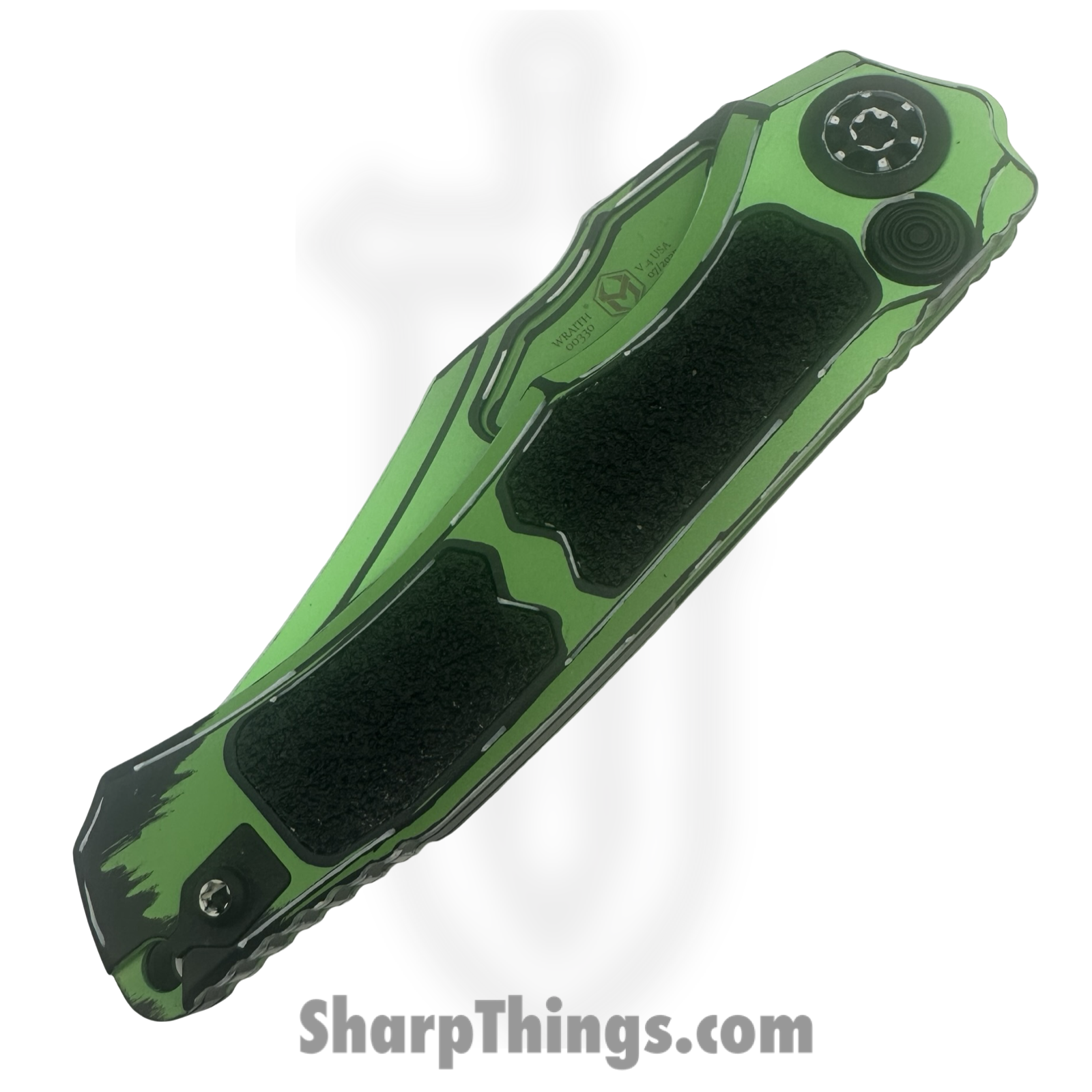 Heretic Knives - H002-CS-TX - Wraith V.4 Auto Cel Shade - Automatic Knife - CPM MagnaCut Coated Bowie - Aluminum - Toxic Green - Image 3