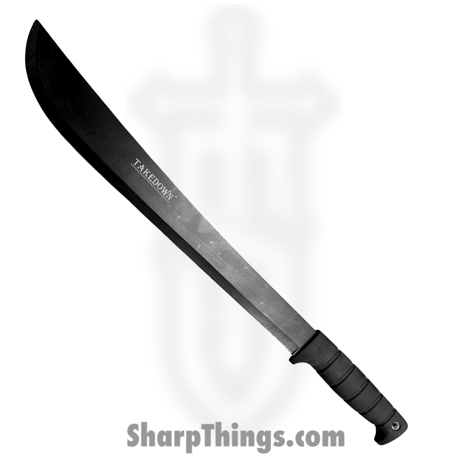 Takedown - HK-22 - Undead Slayer - Fixed Blade Knife - 1045 Surgical Steel Coated Machete - Rubber - Black