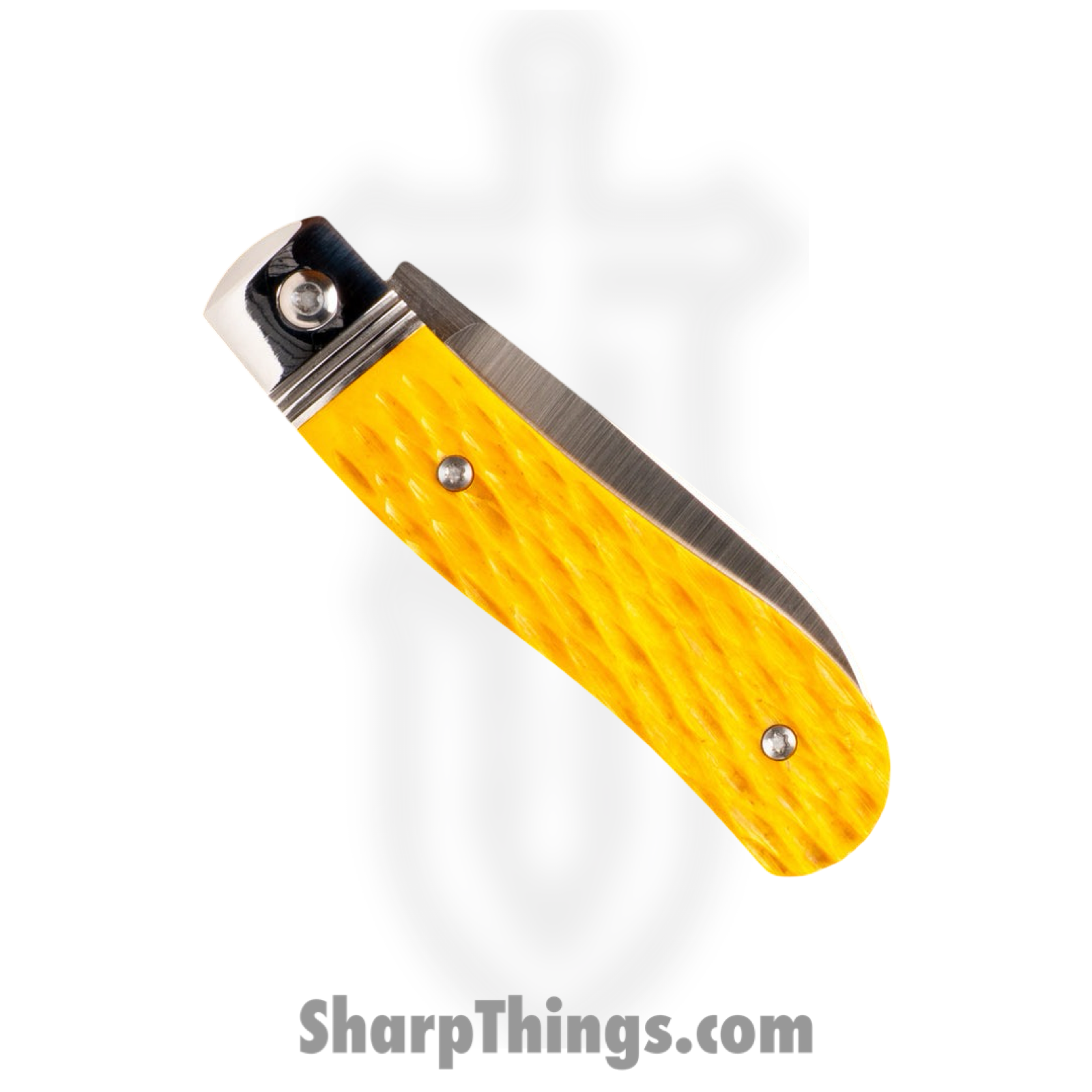 Jack Wolf Knives - K9-SS-01-JB-YEL - K9 Jack Steel Series - Folding Knife - 154CM Satin Dogleg - Jigged Bone - Yellow - Image 2