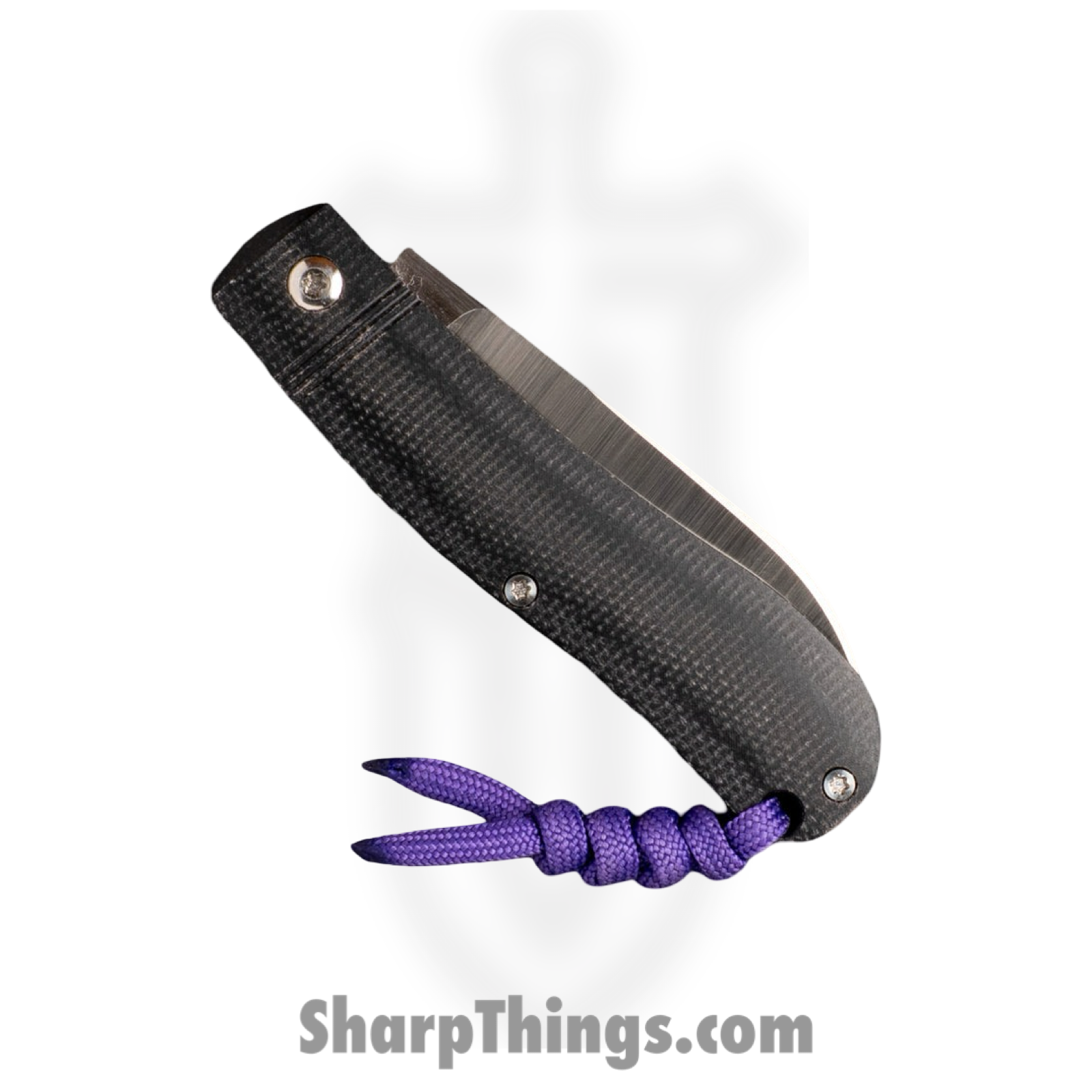 Jack Wolf Knives - K9-US-01-CANMIC-BLK - K9 Jack Ultralight Series - Folding Knife - 154CM Satin Dogleg - Canvas Micarta - Black - Image 2