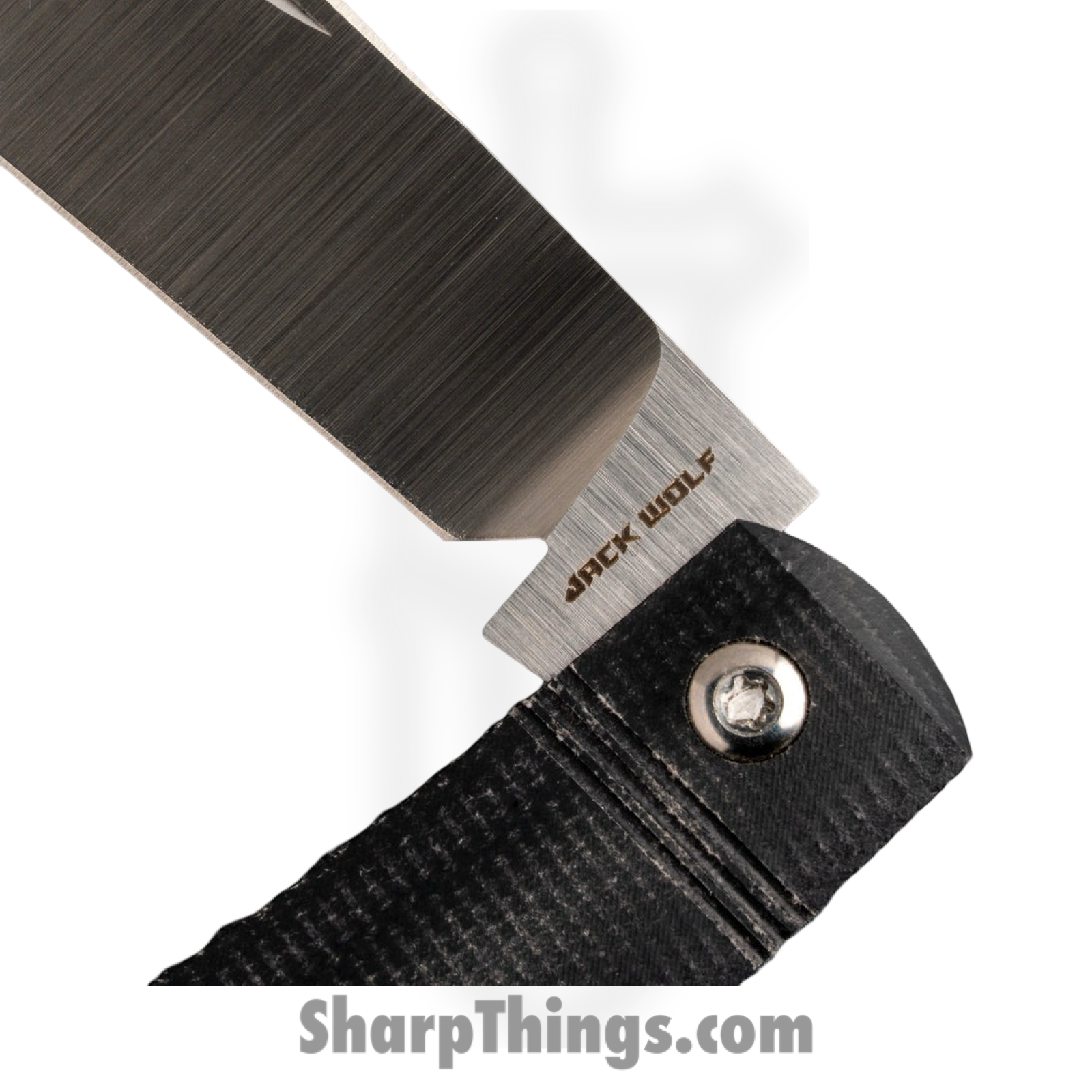 Jack Wolf Knives - K9-US-01-CANMIC-BLK - K9 Jack Ultralight Series - Folding Knife - 154CM Satin Dogleg - Canvas Micarta - Black - Image 3