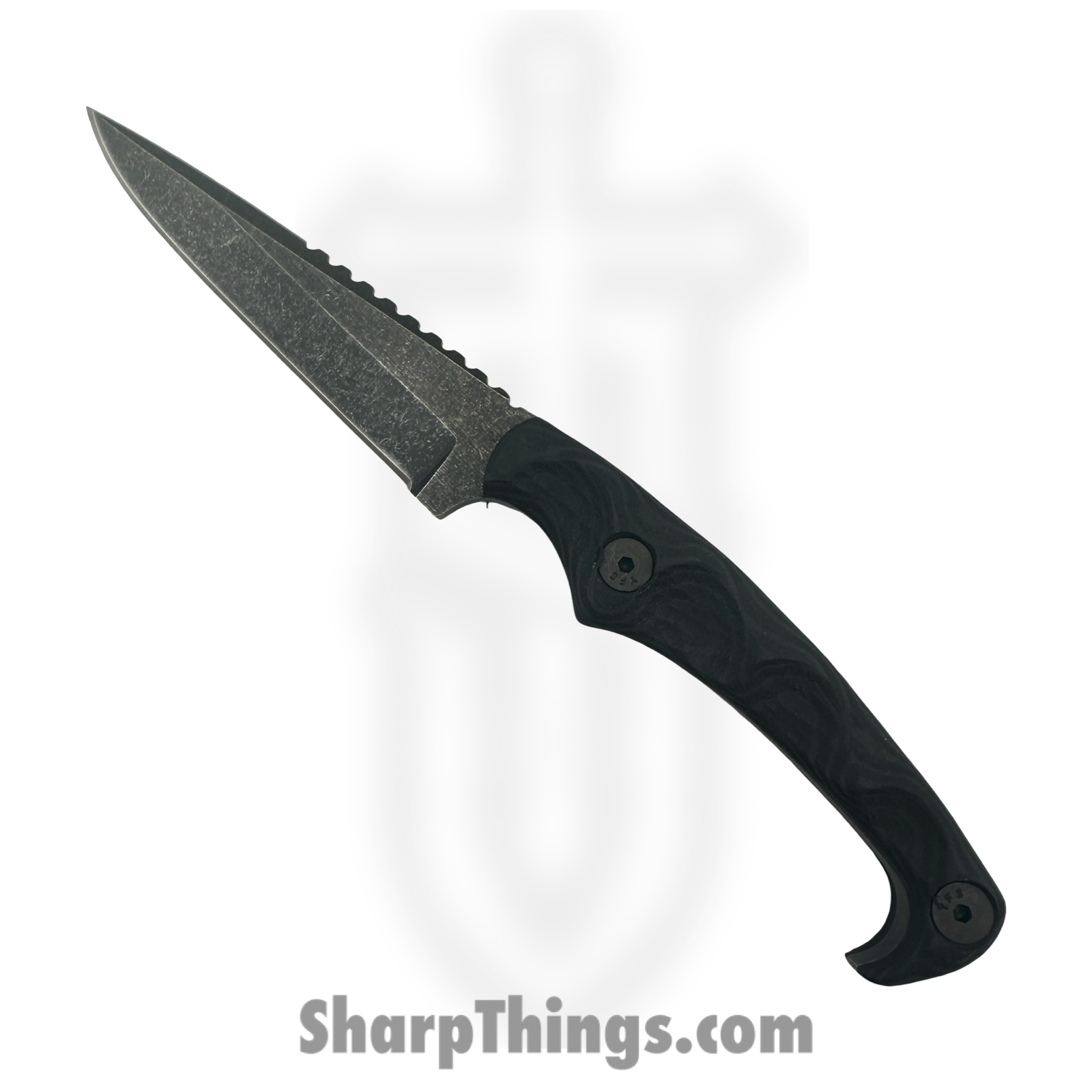 Stroup Knives - MK2-B-G10 - MK2 Combat - Fixed Blade Knife - 1095 HC Acid Wash Drop Point D/E - Nitrile G10 - Black