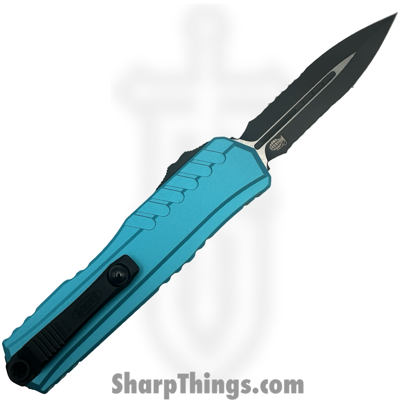 Microtech - 1242-2TQ-BLEM - Blemish Cypher II - OTF Auto - M390MK Coated Dagger P/S - Aluminum - Turquoise - Image 4