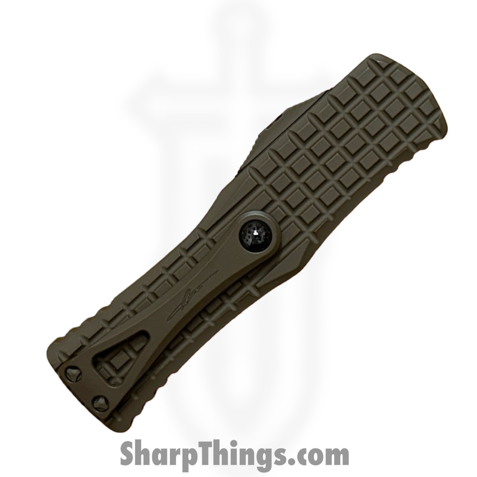 Microtech - 919-1FRCCHS-BLEM - Blemish Hera Hellhound Frag - OTF Auto - M390 Two Tone Tanto - 6061-T6 Aluminum - Cerakote Chocolate Brown - Image 8