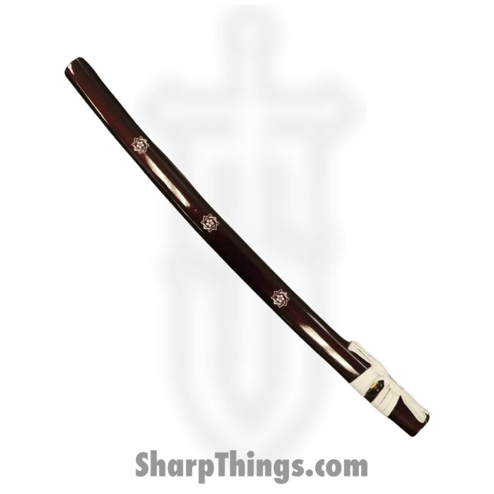 PTC - PS-H-09 - Battle Ready Katana with Stand - Fixed Blade Knife - Carbon Steel Polished Sword - Wrapped - White - Image 4