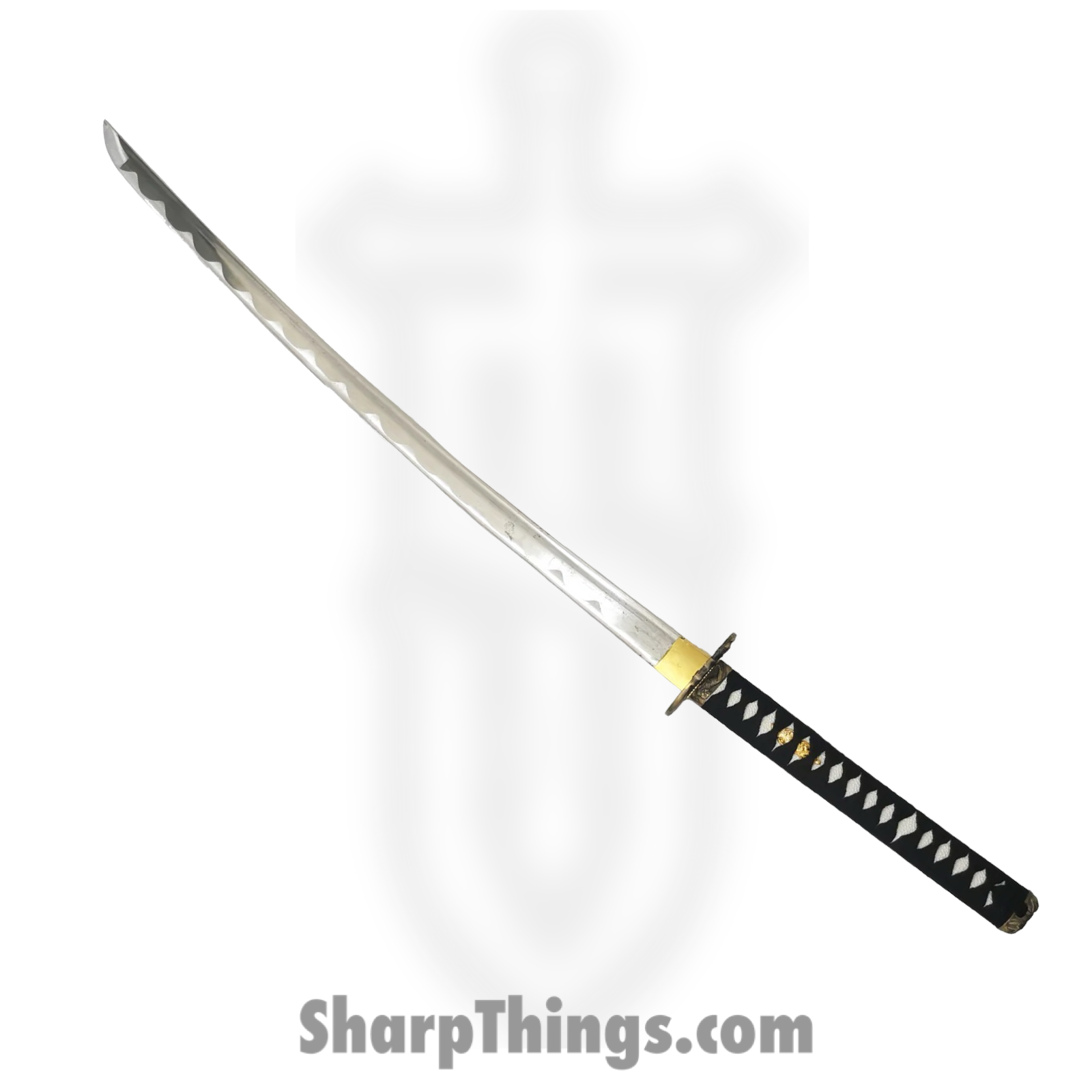 PTC - PS-H14-D - Battle Ready Katana with Stand - Fixed Blade Knife - Carbon Steel Polished Sword - Wrapped - Blue