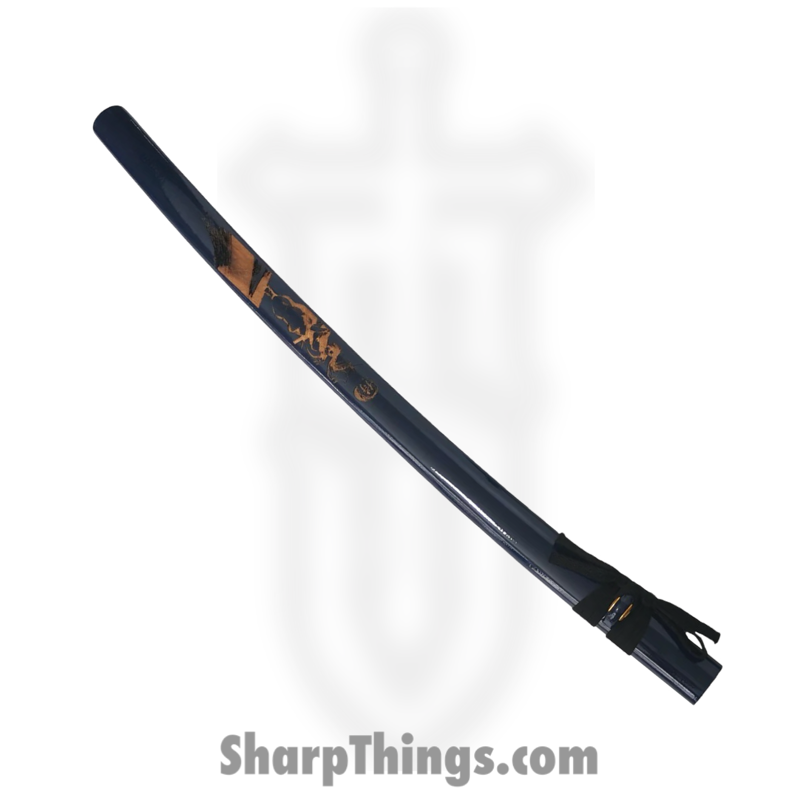 PTC - PS-H14-D - Battle Ready Katana with Stand - Fixed Blade Knife - Carbon Steel Polished Sword - Wrapped - Blue - Image 2