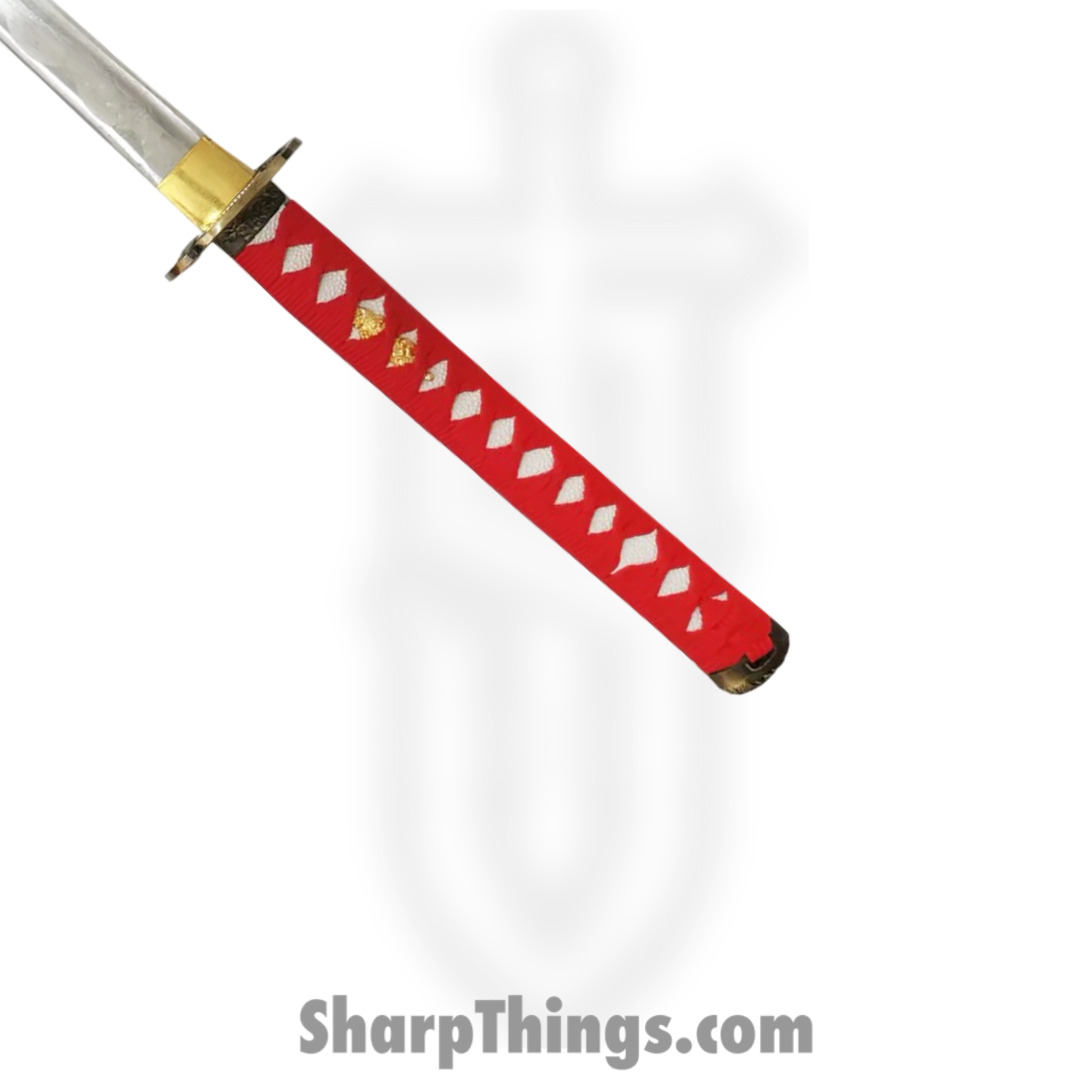 PTC - PS-H16-D - Battle Ready Katana with Stand - Fixed Blade Knife - Carbon Steel Polished Sword - Wrapped - Red - Image 2