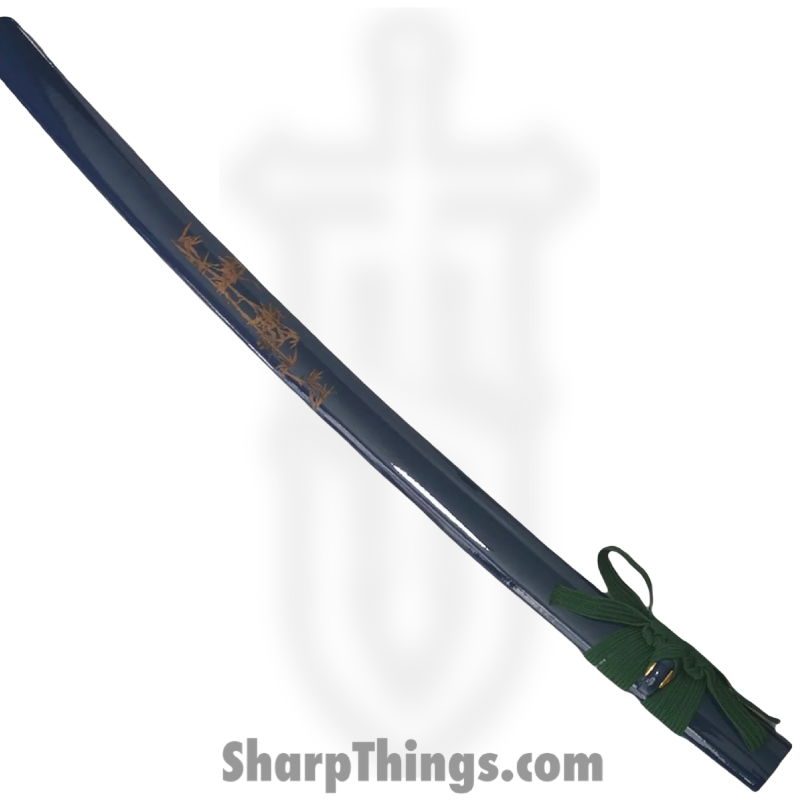 PTC - PS-H17-D - Battle Ready Katana with Stand - Fixed Blade Knife - Carbon Steel Polished Sword - Wrapped - Blue Green - Image 2