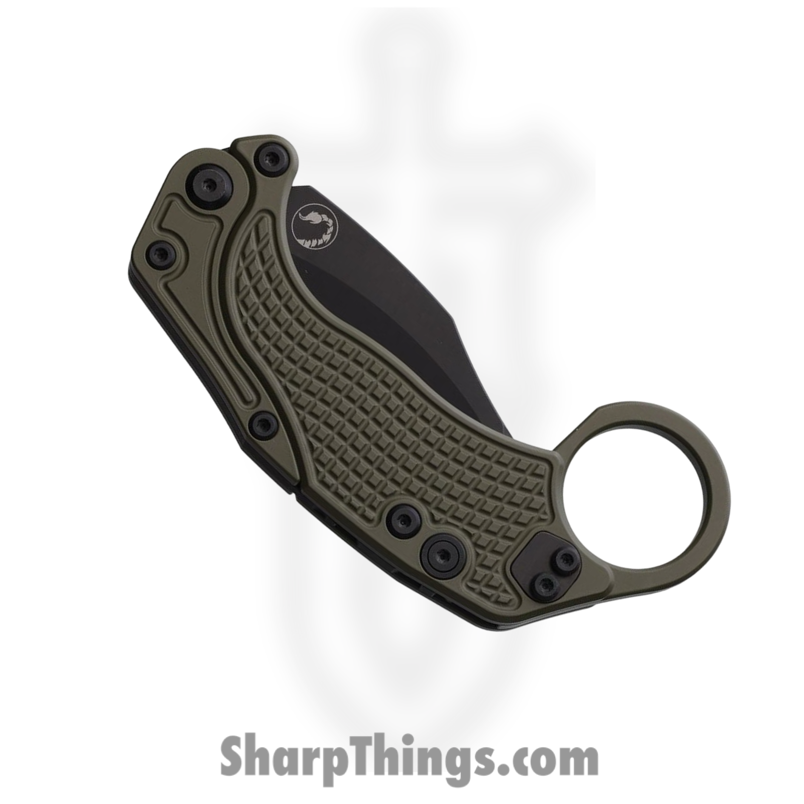 Reate Knives - REA119 - EXO-K - Folding Knife - Bohler N690 Coated Karambit - Aluminum - Green - Image 3