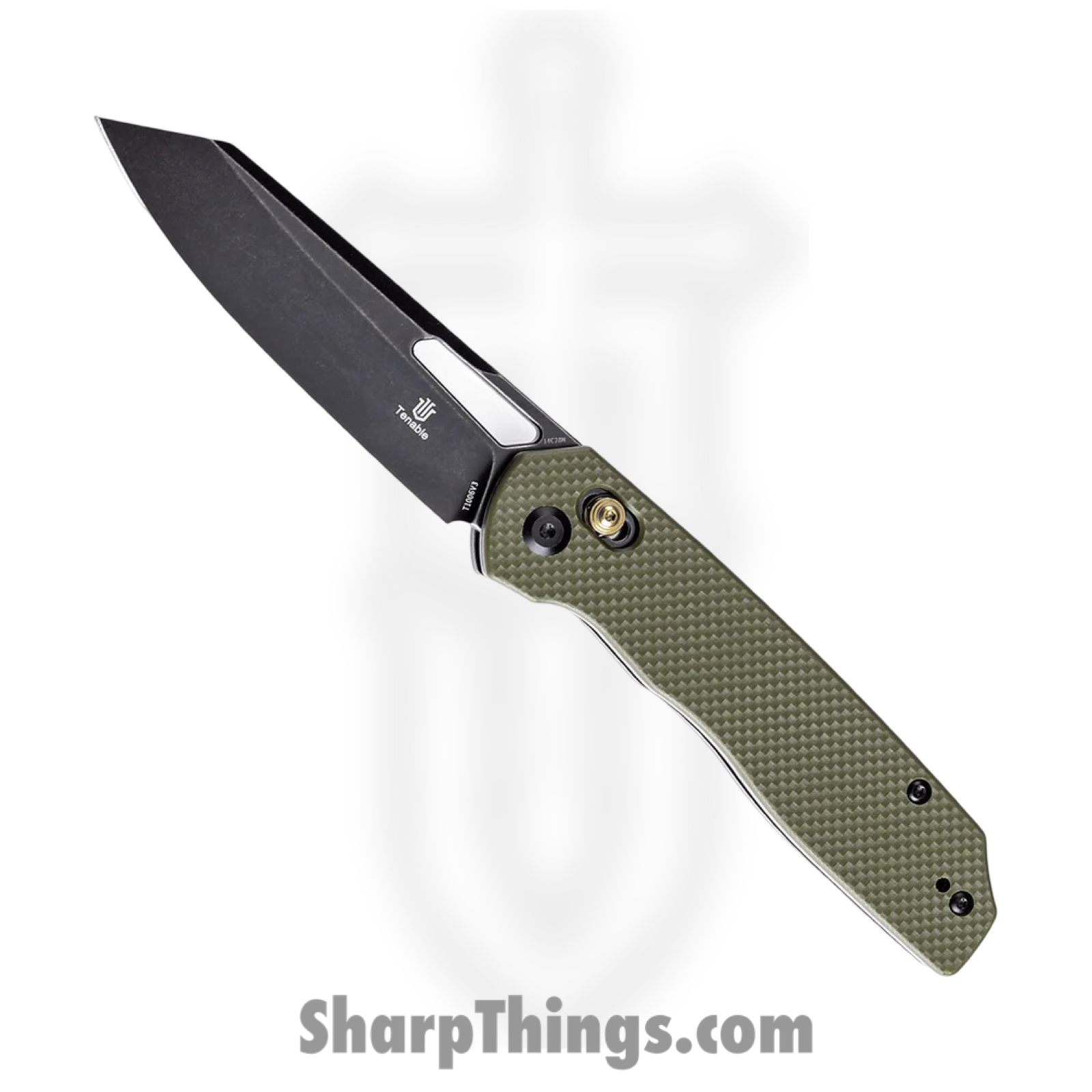 Tenable Knives - T1006V3 - Shard - Folding Knife - 14C28N Blackwash Reverse Tanto - G10 - OD Green