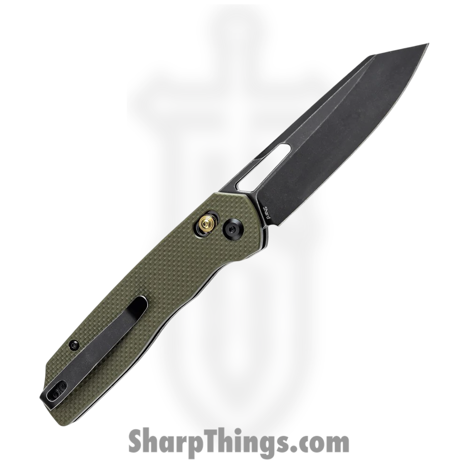Tenable Knives - T1006V3 - Shard - Folding Knife - 14C28N Blackwash Reverse Tanto - G10 - OD Green - Image 2