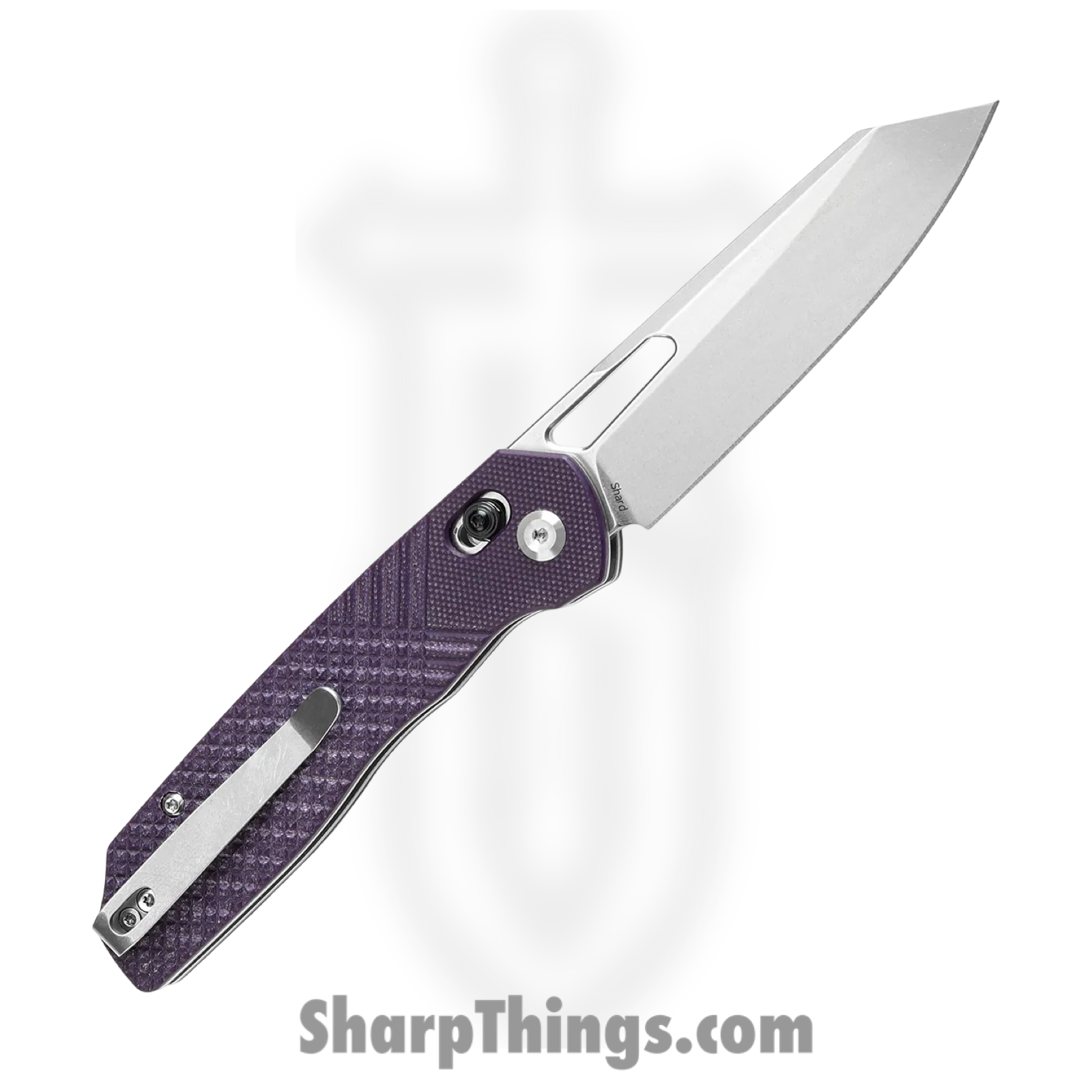 Tenable Knives - T1006V5 - Shard - Folding Knife - 14C28N Stonewash Reverse Tanto - G10 - Purple - Image 2