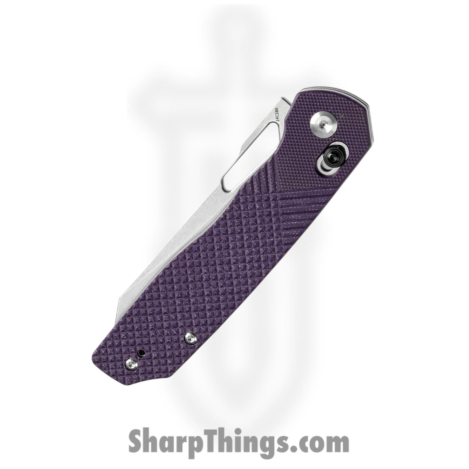 Tenable Knives - T1006V5 - Shard - Folding Knife - 14C28N Stonewash Reverse Tanto - G10 - Purple - Image 3