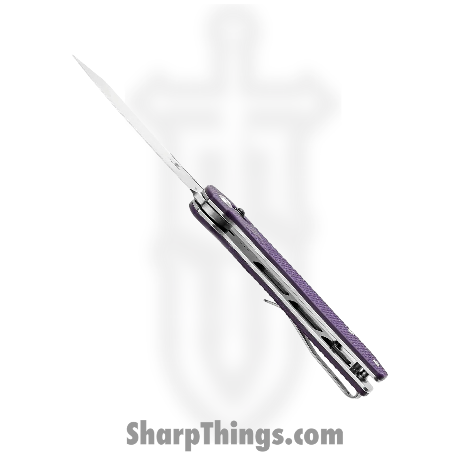 Tenable Knives - T1006V5 - Shard - Folding Knife - 14C28N Stonewash Reverse Tanto - G10 - Purple - Image 5