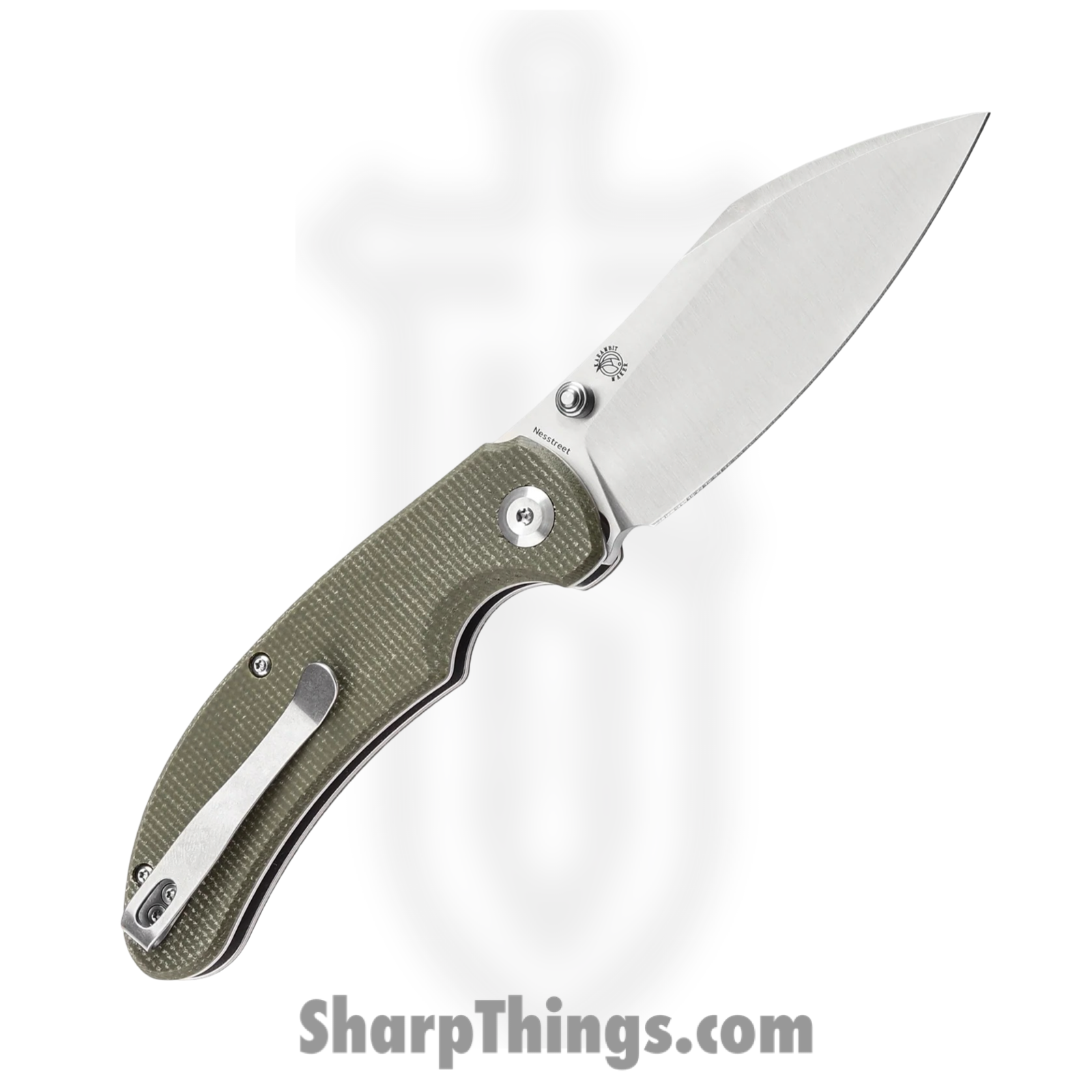 Tenable Knives - T1039F4 - Nesstreet - Folding Knife - 14C28N Satin Drop Point - Micarta - Green - Image 2