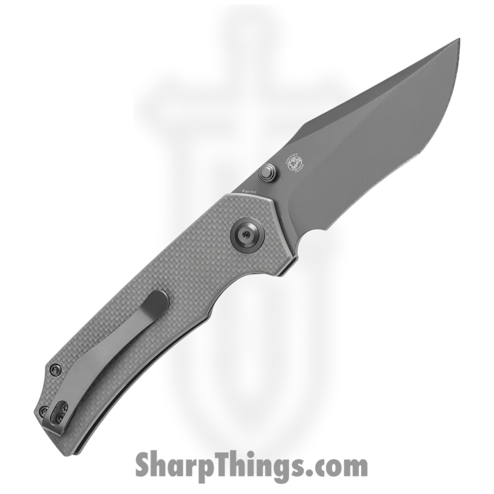 Tenable Knives - T1122A5 - Fermi - Folding Knife - 14C28N Coated Recurved Clip Point - G10 - Gray - Image 2