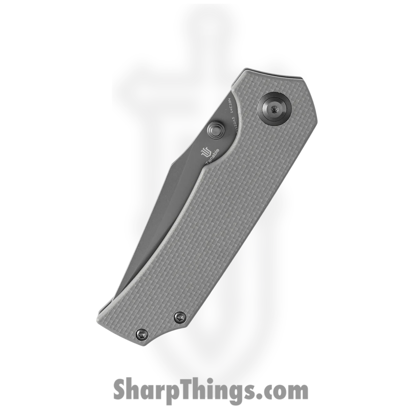 Tenable Knives - T1122A5 - Fermi - Folding Knife - 14C28N Coated Recurved Clip Point - G10 - Gray - Image 3