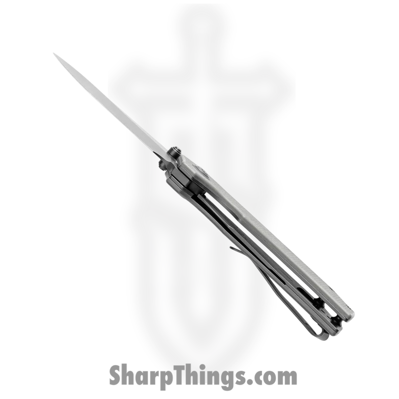 Tenable Knives - T1122A5 - Fermi - Folding Knife - 14C28N Coated Recurved Clip Point - G10 - Gray - Image 5