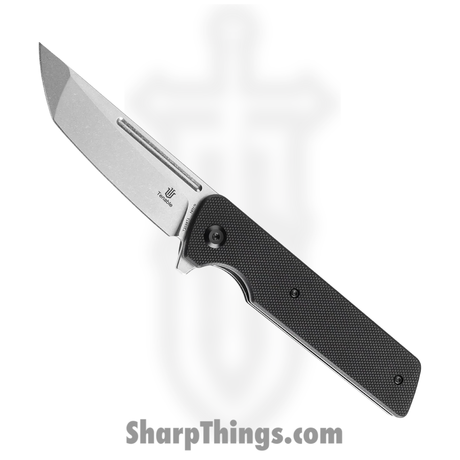 Tenable Knives - T2038T1 - Anomaly - Folding Knife - Nitro-V Stonewash Tanto - G10 - Black