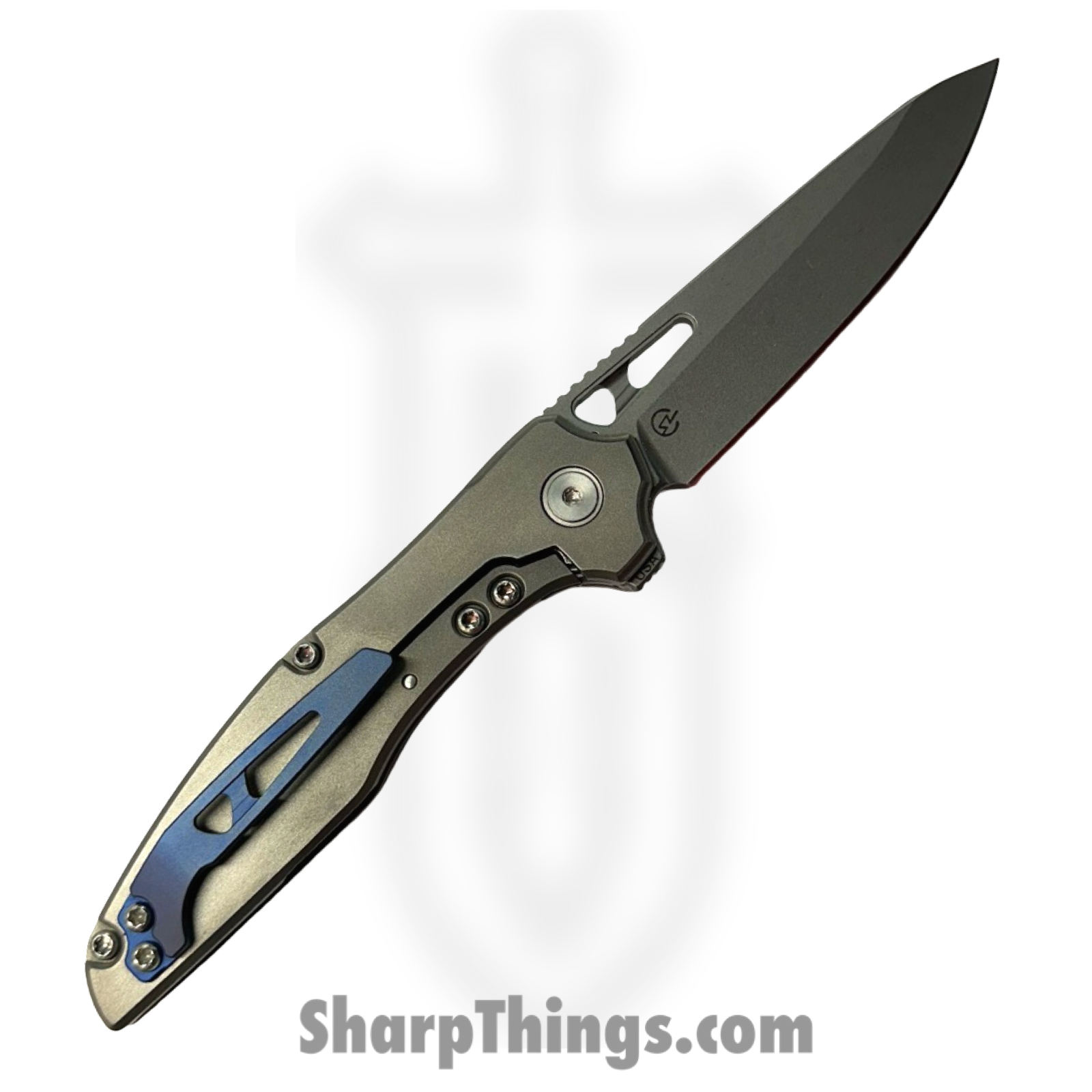 Millit Knives - TORLTSWTISLBL - Torrent Light Zirblast - Folding Knife - S90V Stonewash Drop Point - Titanium - Silver Blue - Image 2